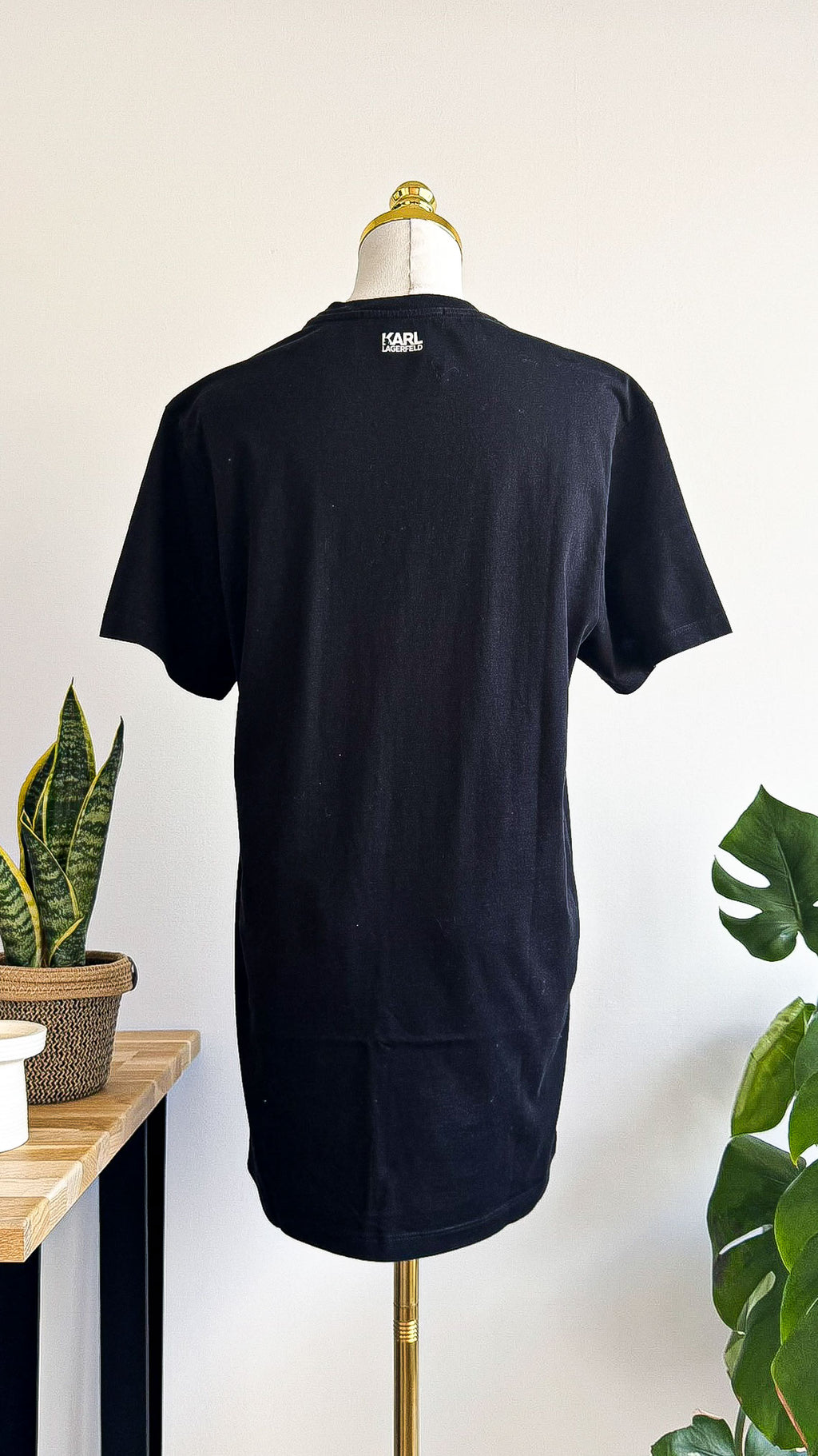 T-shirt Karl Lagerfeld noir logo poche imprimé coton taille L