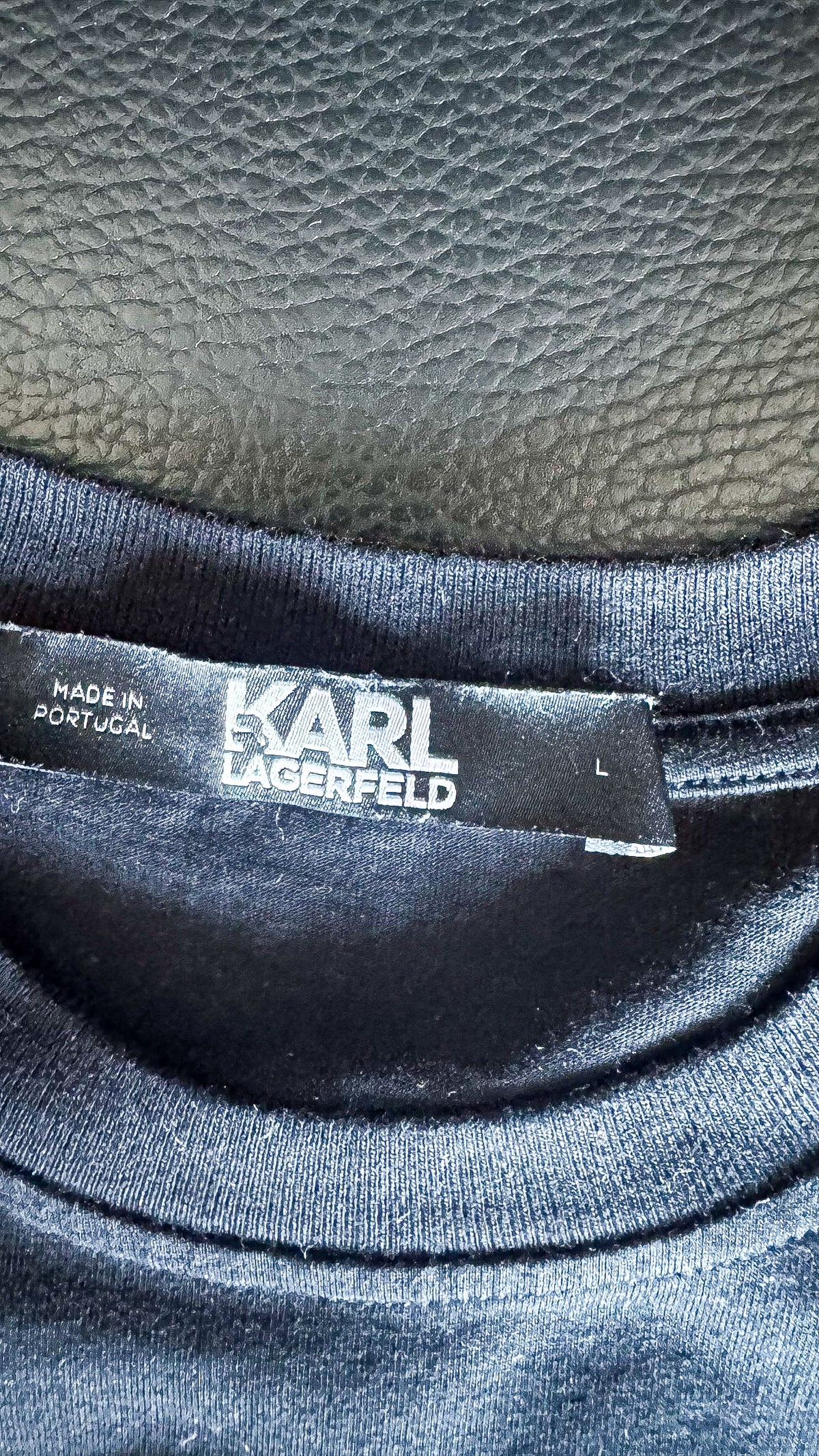 T-shirt Karl Lagerfeld noir logo poche imprimé coton taille L