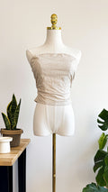 Bustier H&M beige effet lin bandeau sans bretelles taille XS neuf