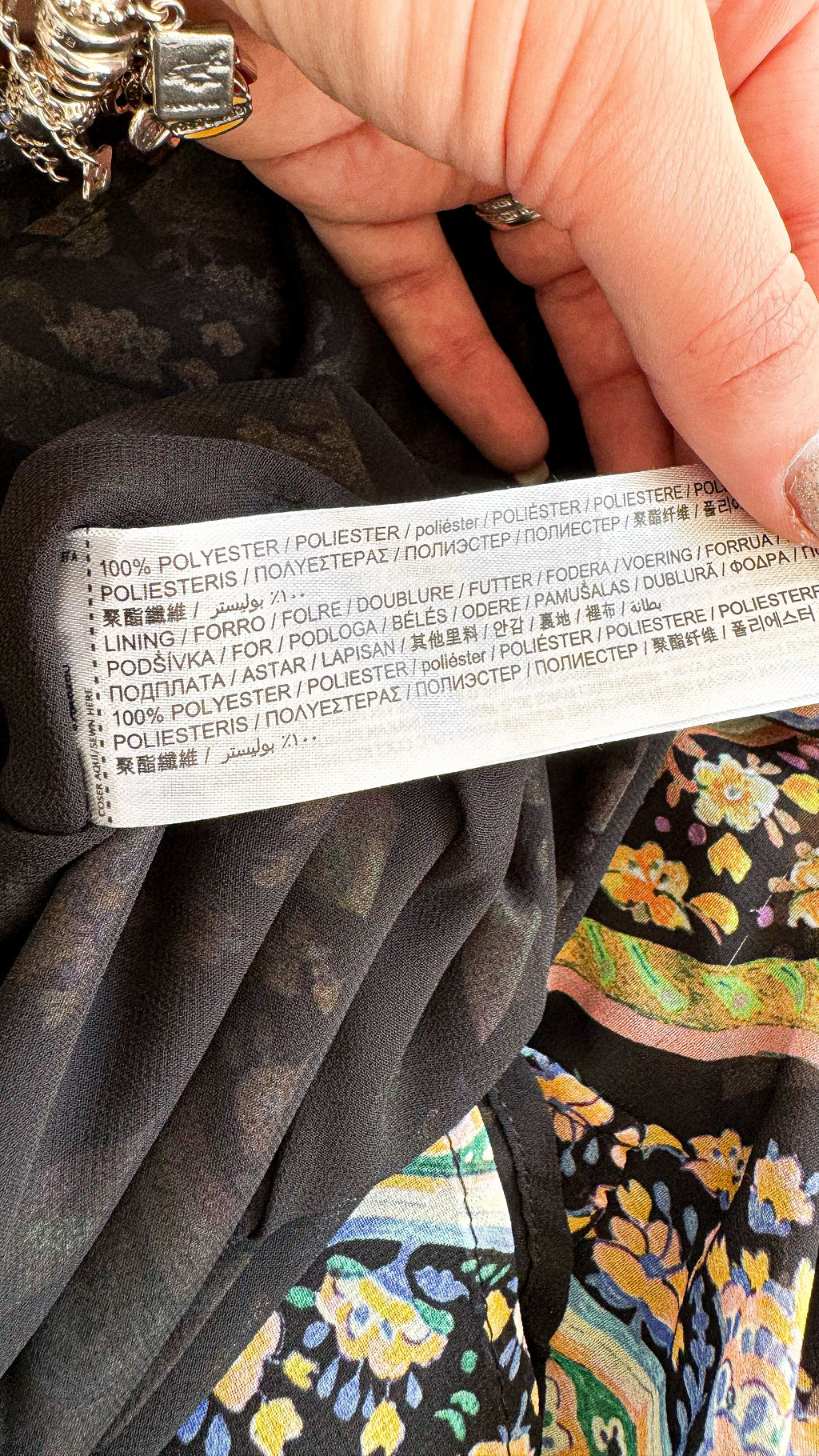 Robe longue motif cachemire col volanté M - Mango