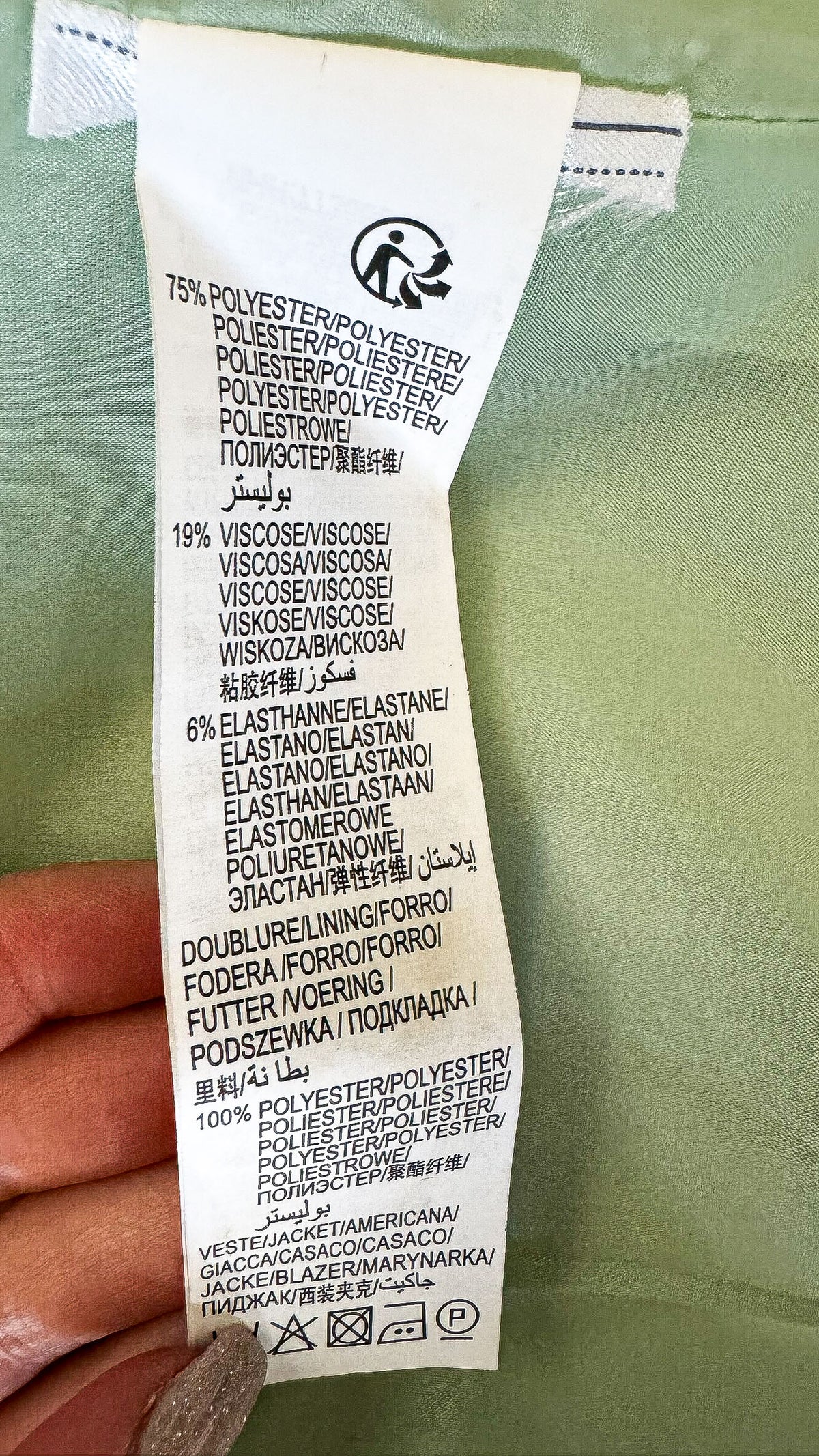 Blazer Kiabi vert d’eau chic manches retroussées taille 38