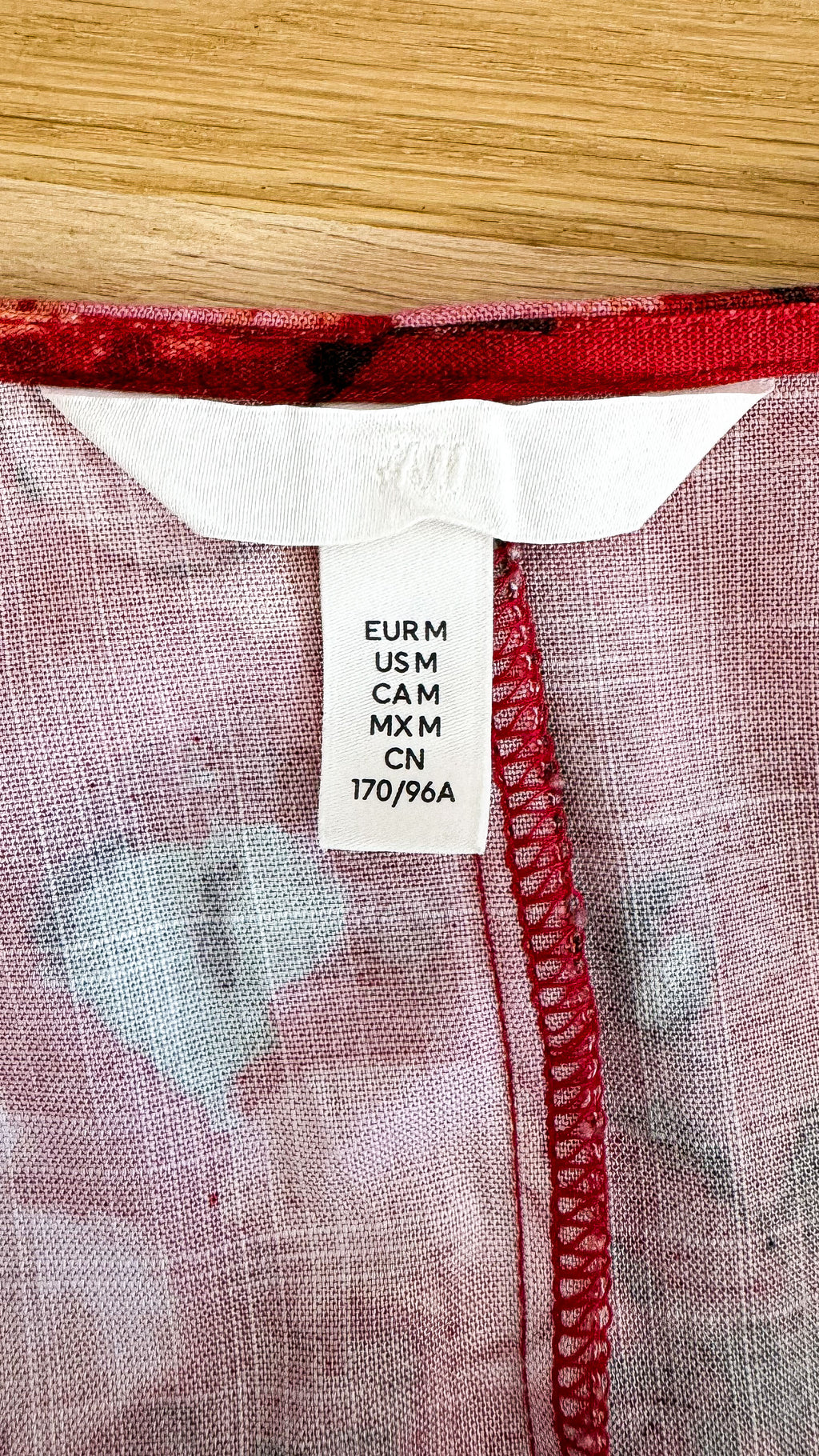 Robe fleurs rouge décolleté V puff M - H&M