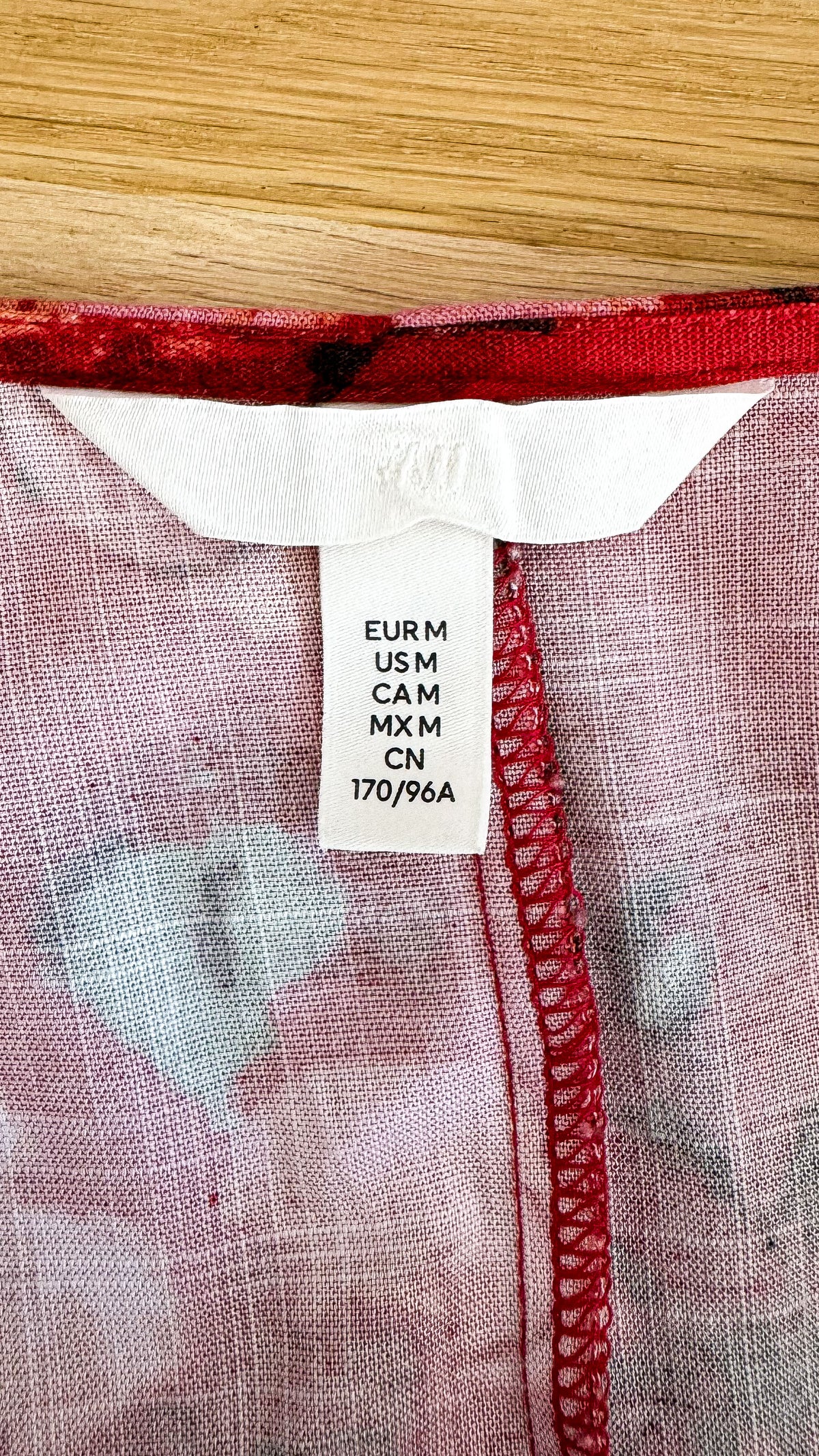Robe fleurs rouge décolleté V puff M - H&M