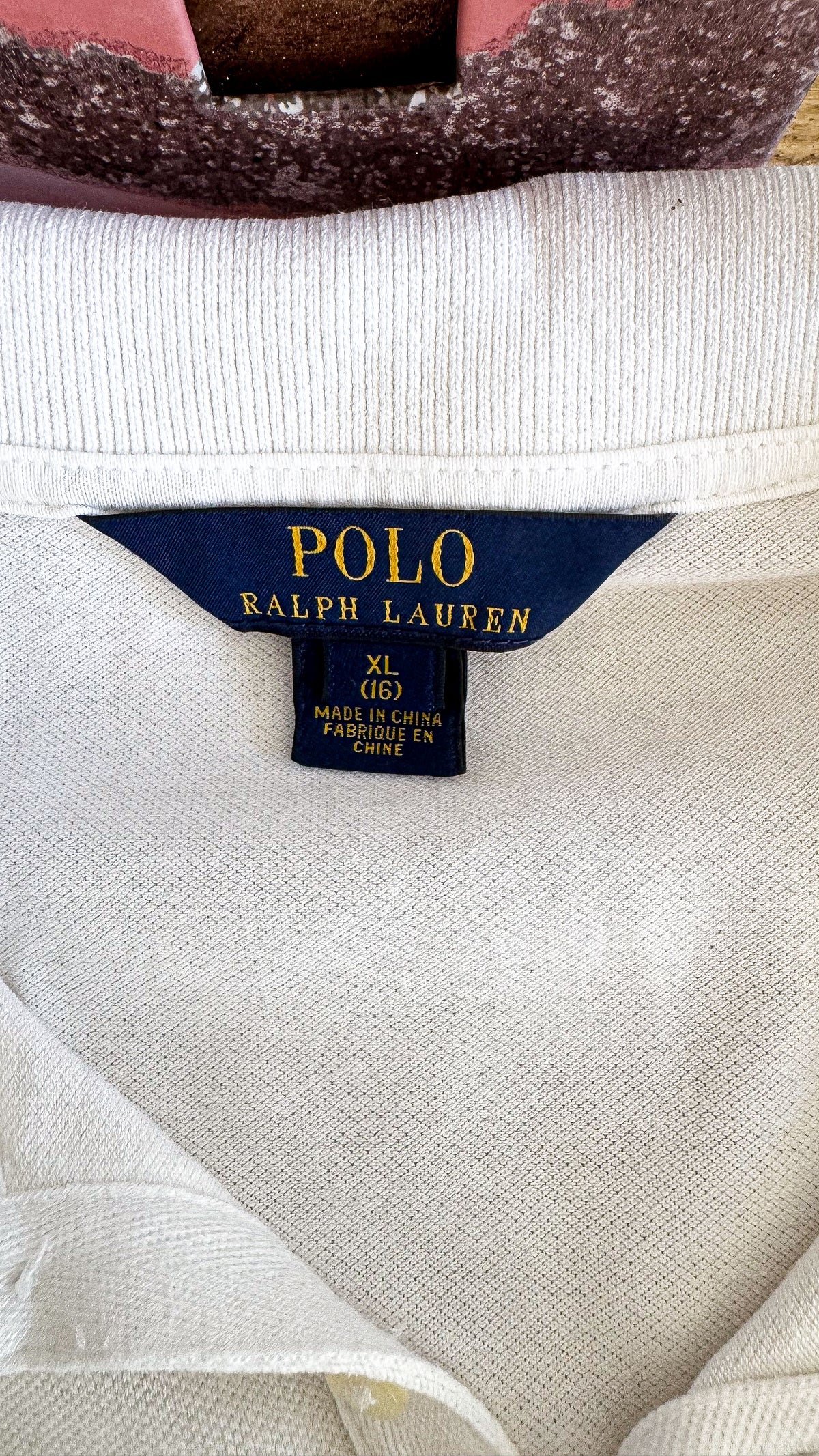Polo blanc Ralph Lauren manches longues logo brodé taille XL classique