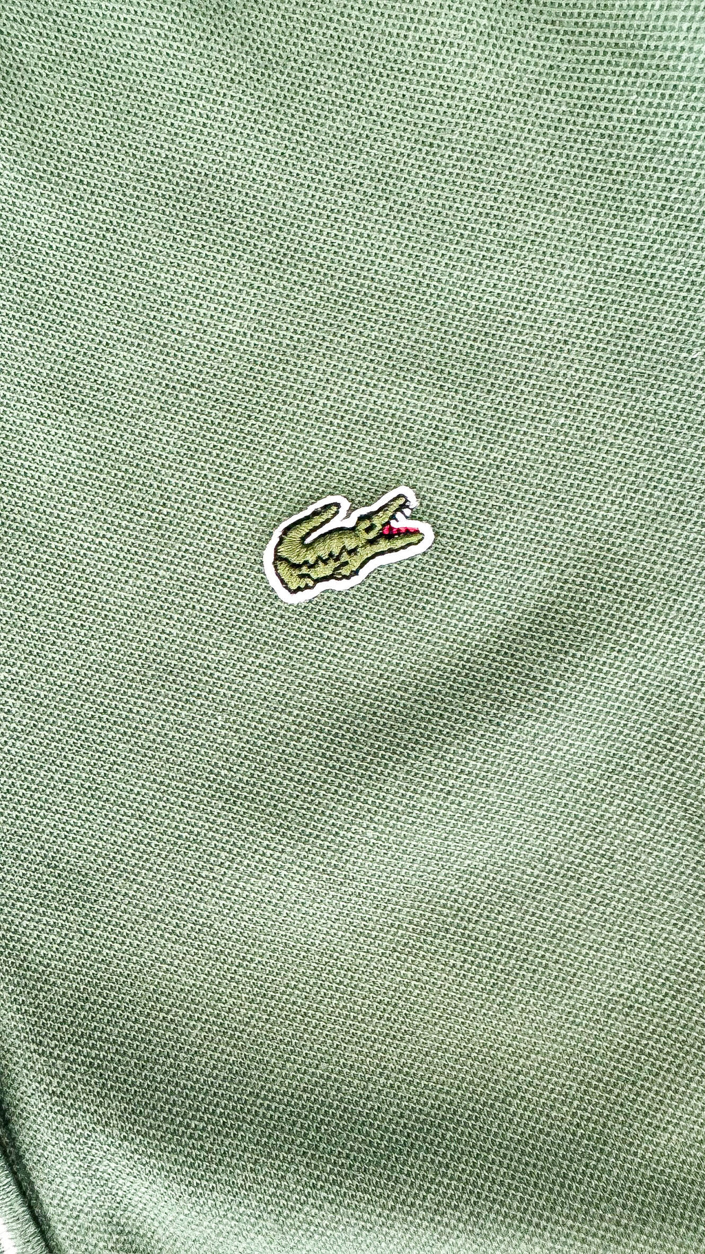 Polo Lacoste vert femme coton stretch col classique taille 38