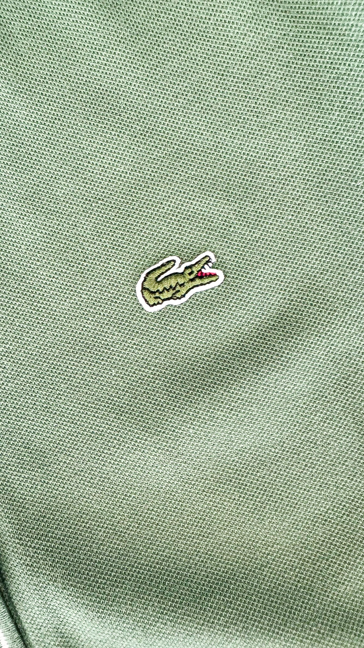 Polo Lacoste vert femme coton stretch col classique taille 38