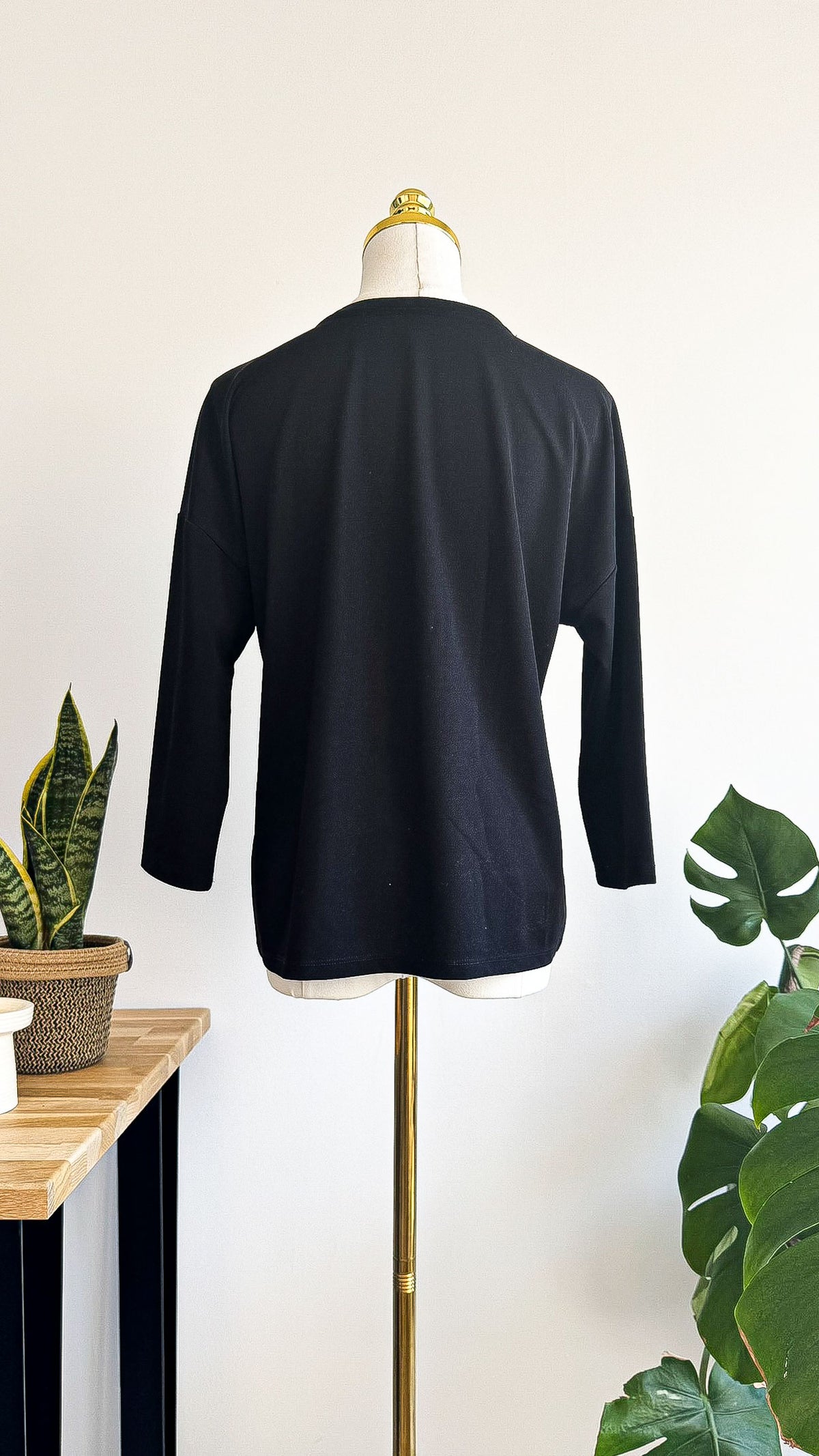 Blouse Only noir basique fluide manches 3/4 taille M