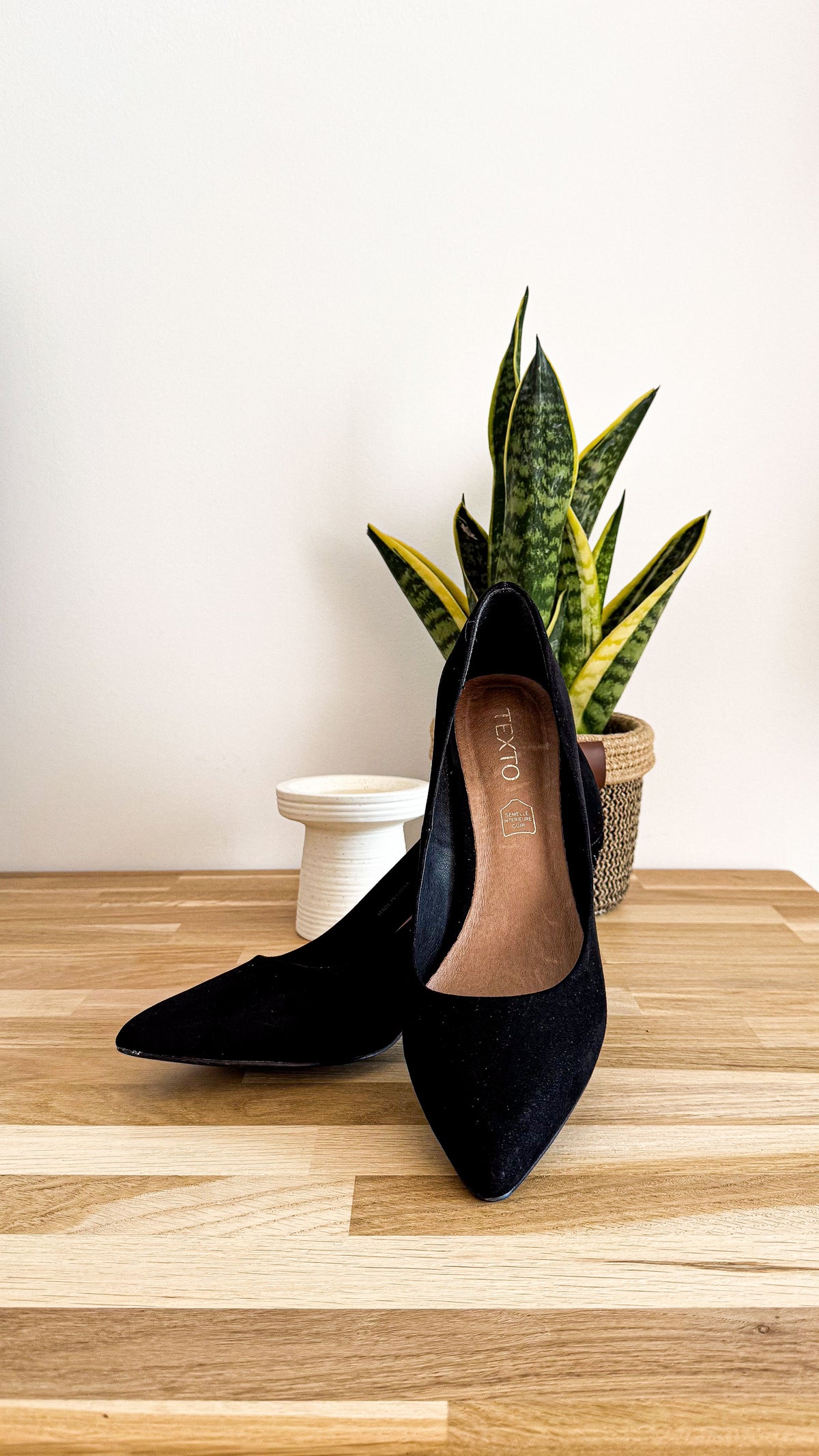 Escarpins daim talon strass 40 - Texto