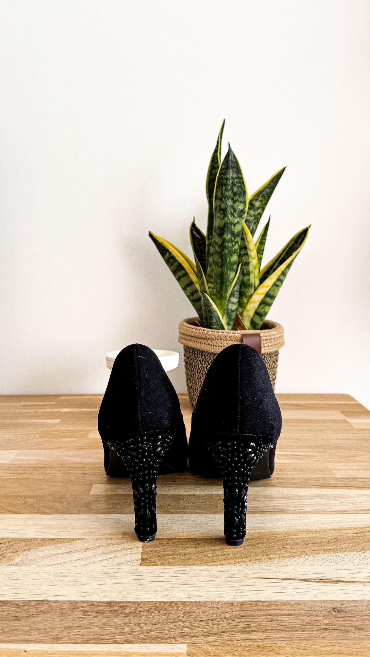 Escarpins daim talon strass 40 - Texto