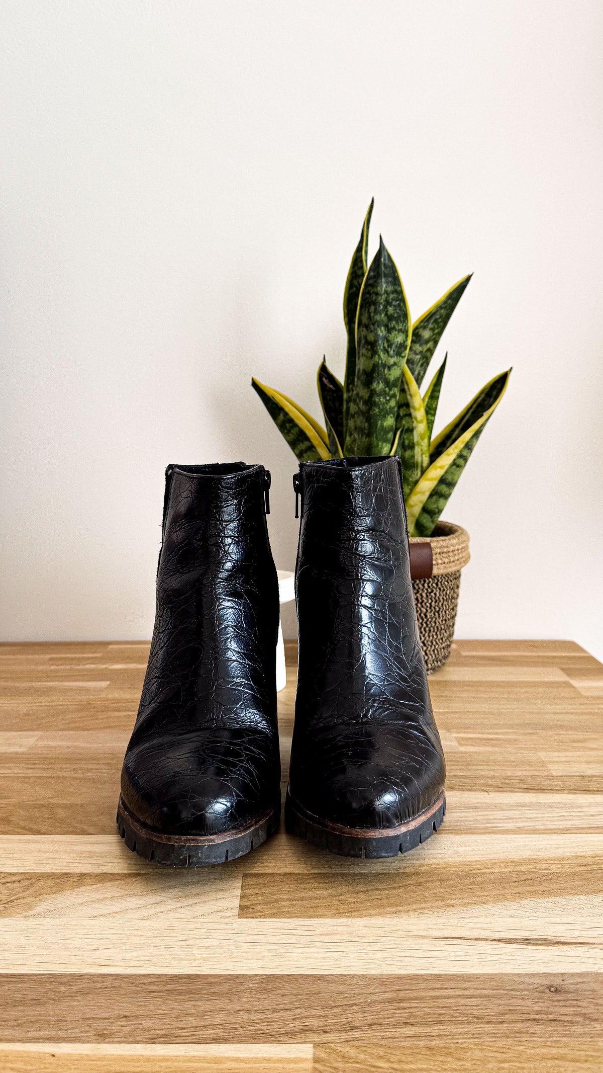 Bottines bi-matière cuir daim noires 39 - Texto