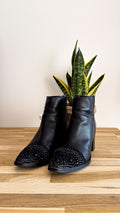 Bottines cuir strass bout noir 39 - Texto