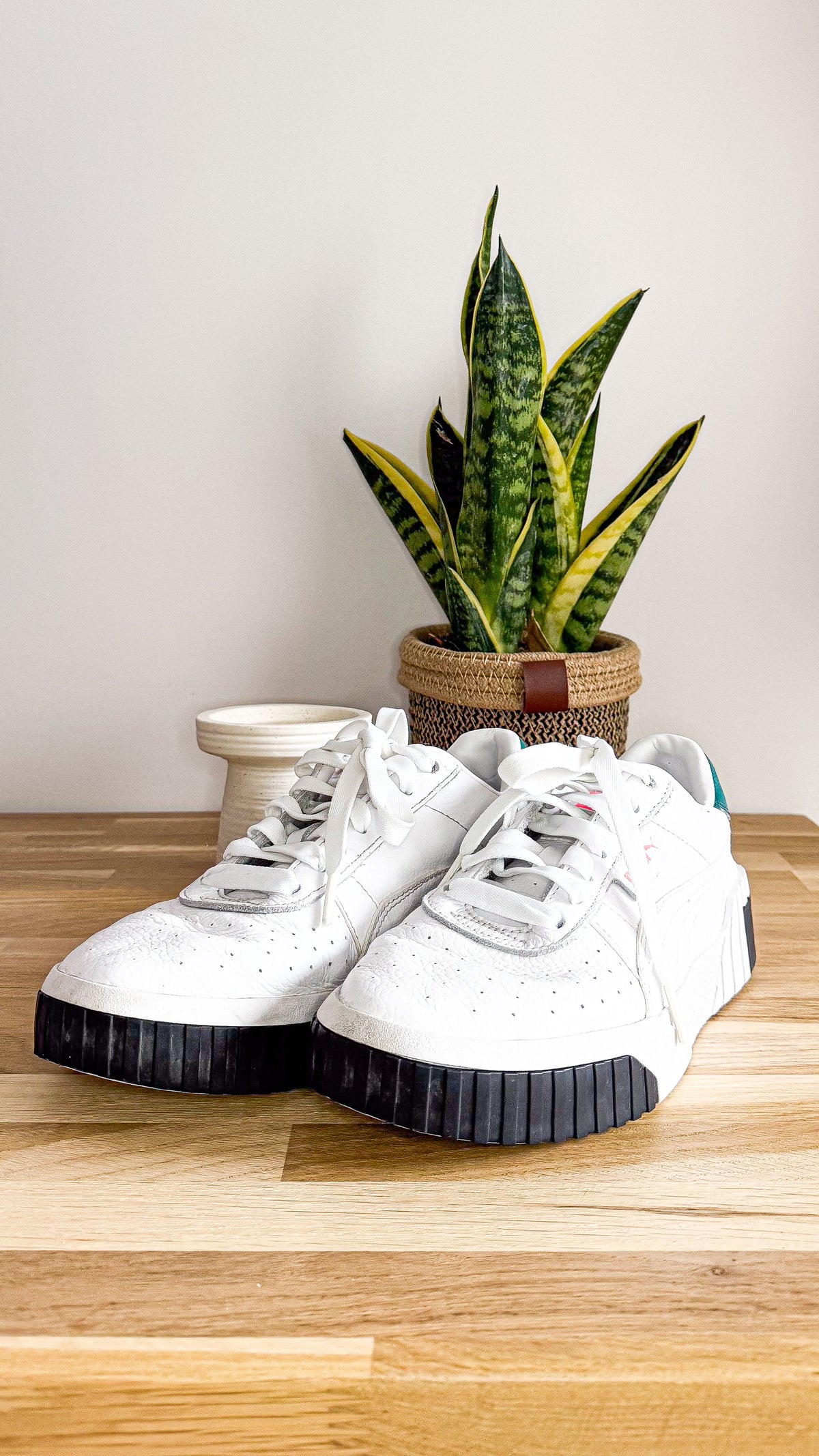 Baskets Cali blanches détail vert 40 - Puma
