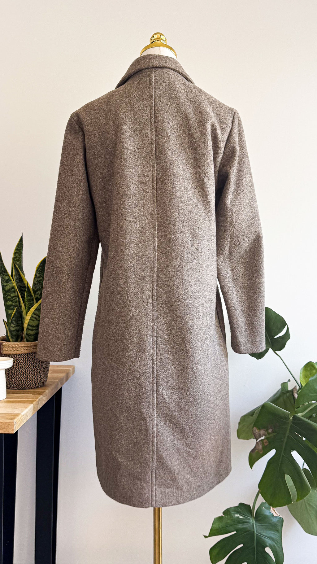Manteau long Only marron effet laine taille L très bon état