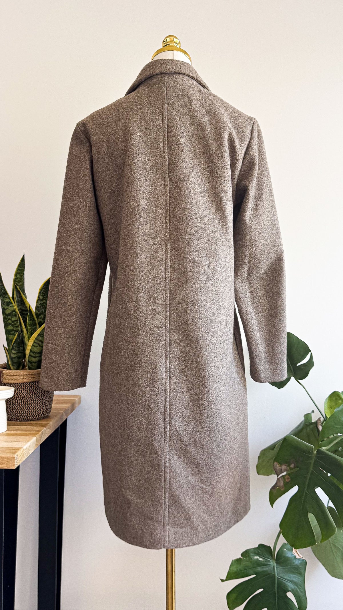 Manteau long Only marron effet laine taille L très bon état