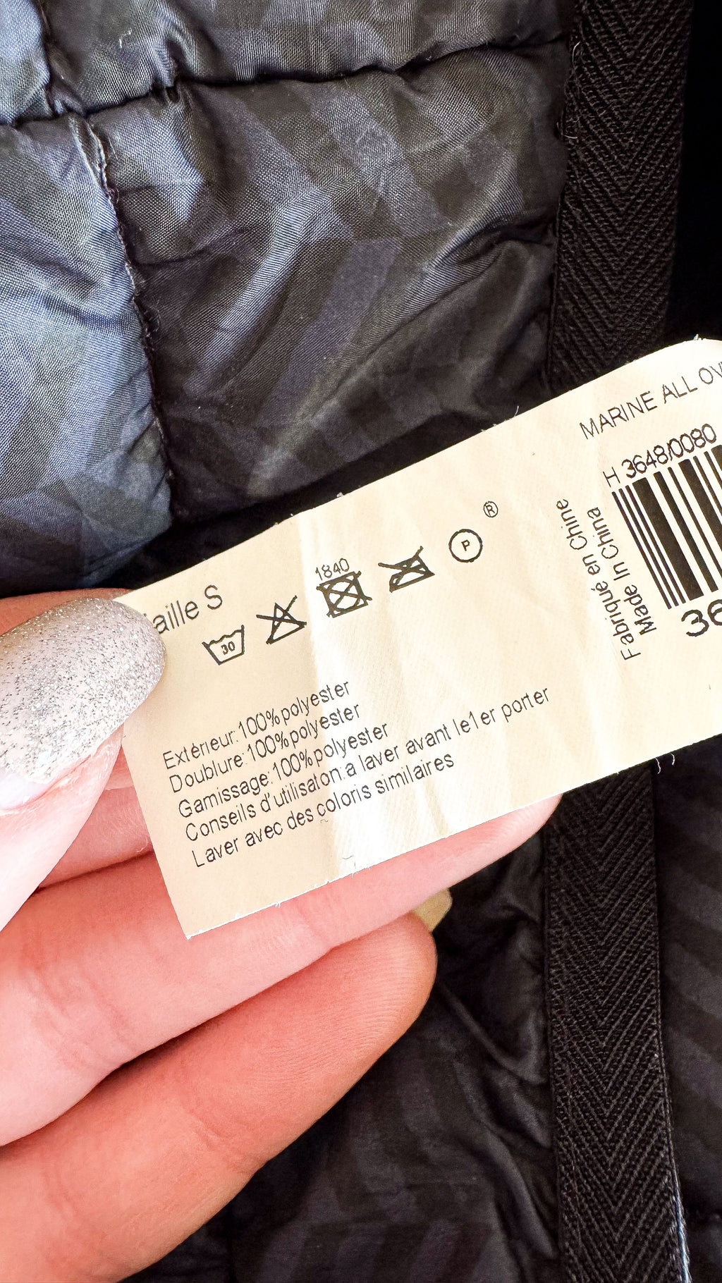 Doudoune Monoprix homme noire/bleu marine légère taille S très bon état