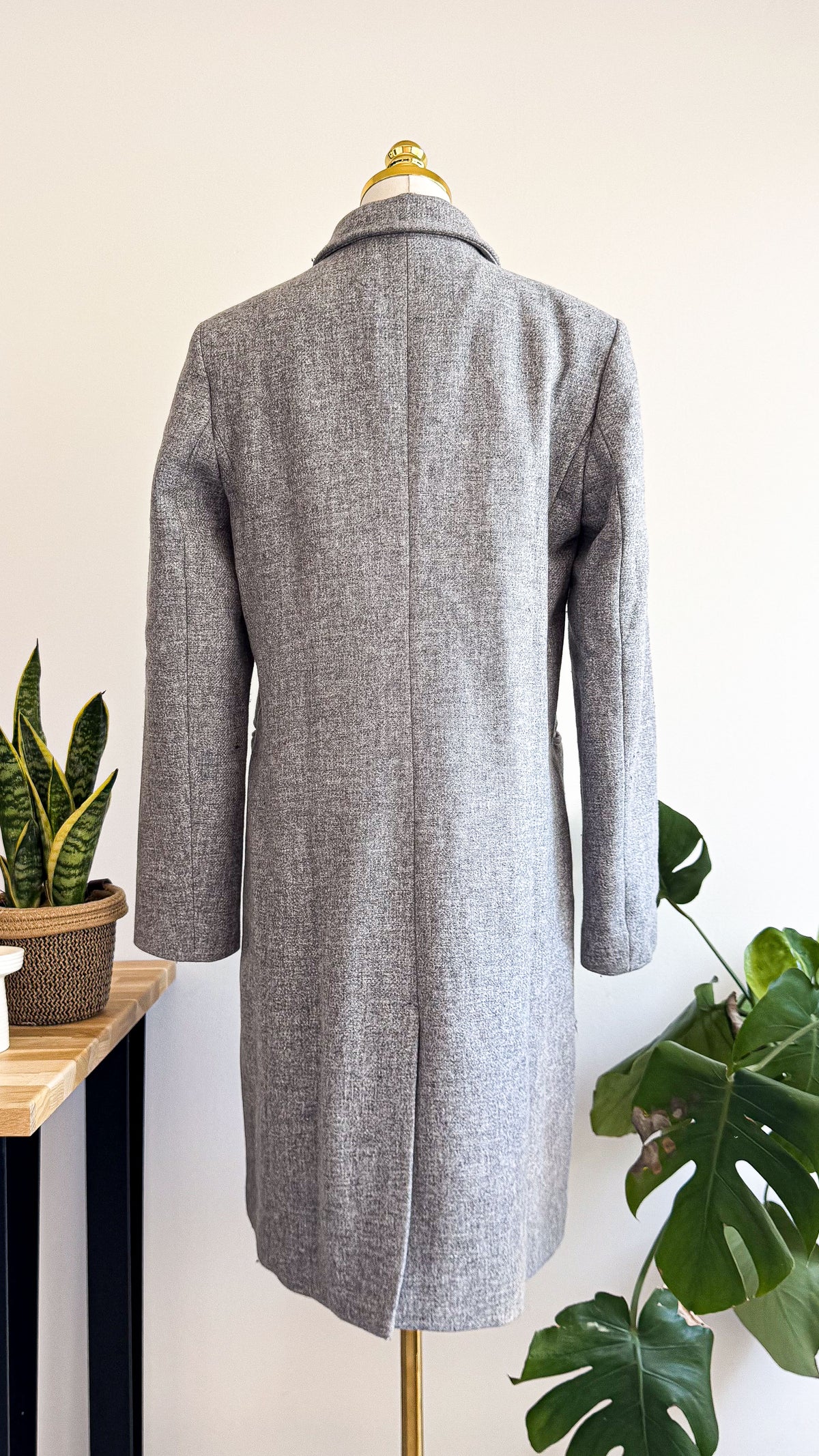 Manteau gris Promod femme taille 40 laine élégant mi-long très bon état
