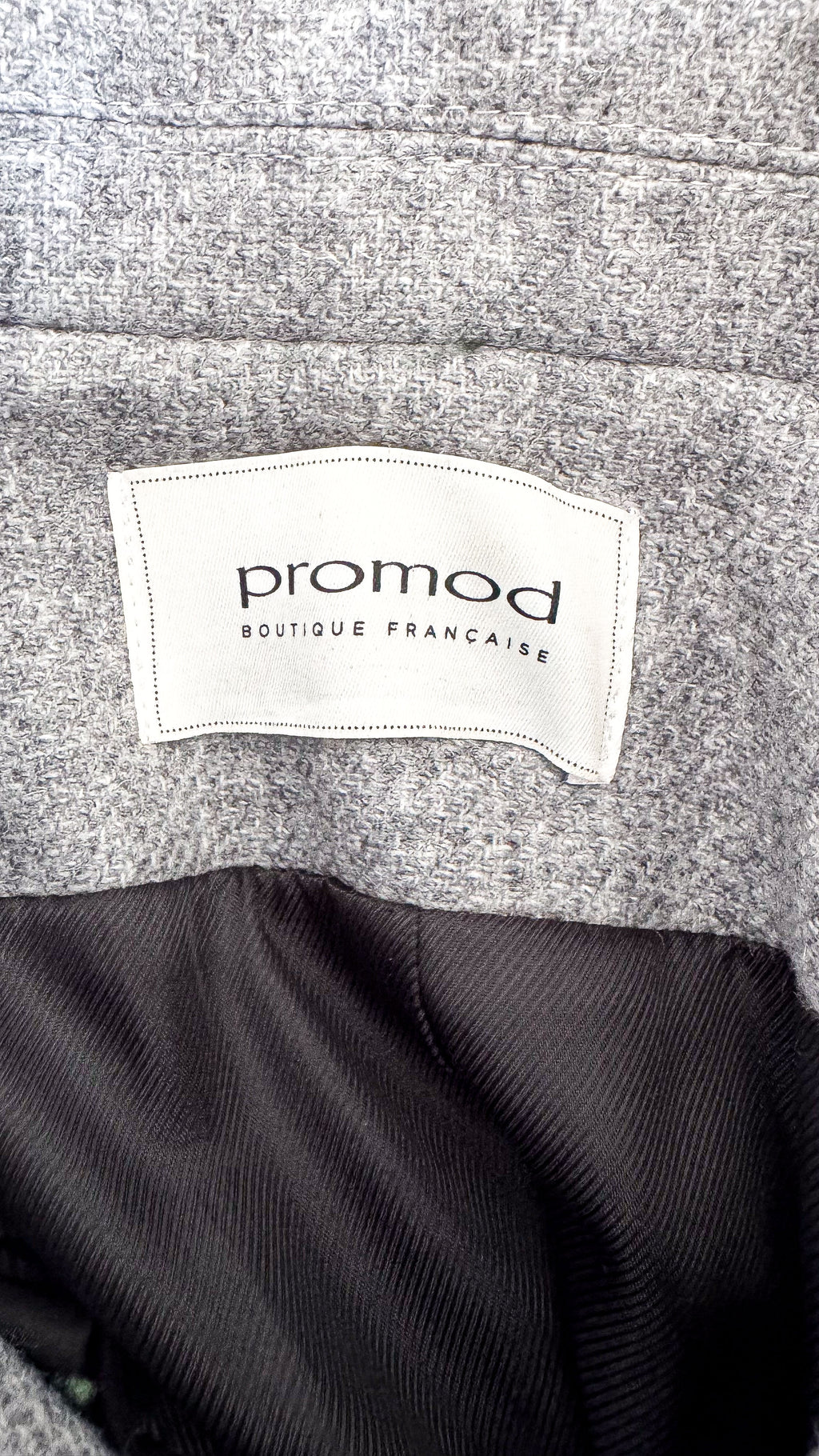 Manteau gris Promod femme taille 40 laine élégant mi-long très bon état