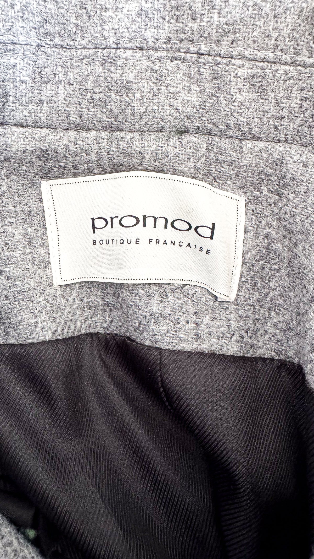 Manteau gris Promod femme taille 40 laine élégant mi-long très bon état