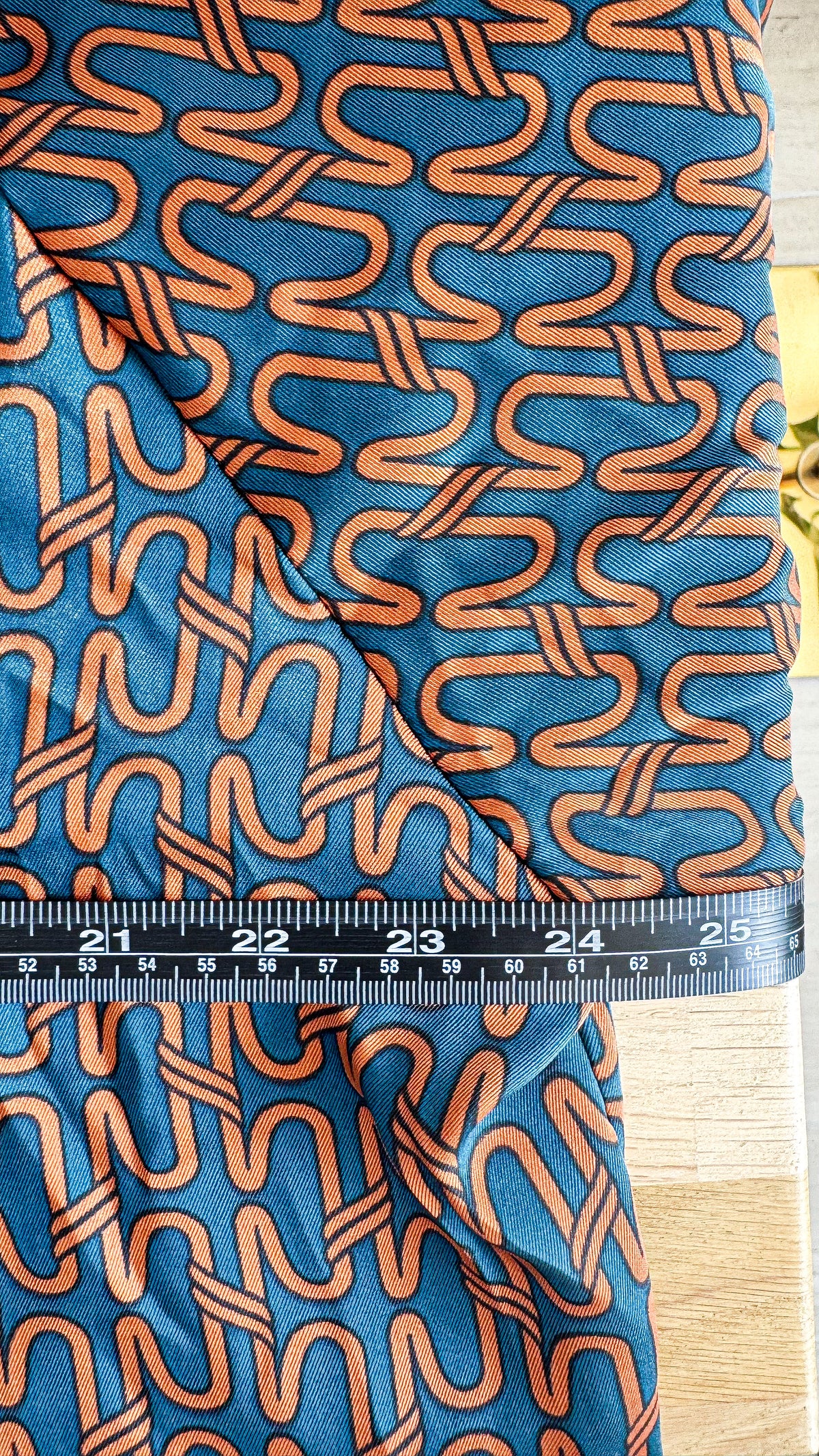 Blouse Remix imprimé graphique bleu orange fluide grande taille unique grande taille
