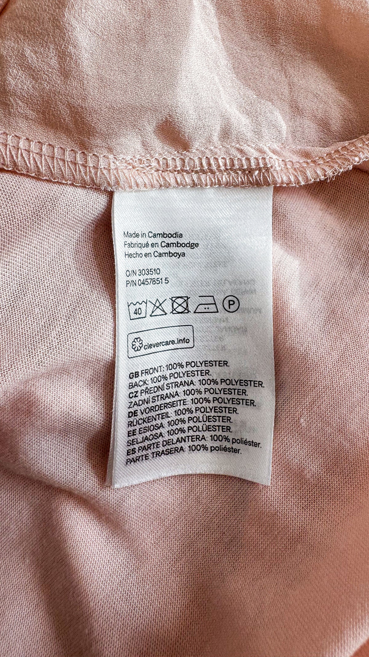 Blouse H&M rose pâle fluide manches longues légère transparente taille XL