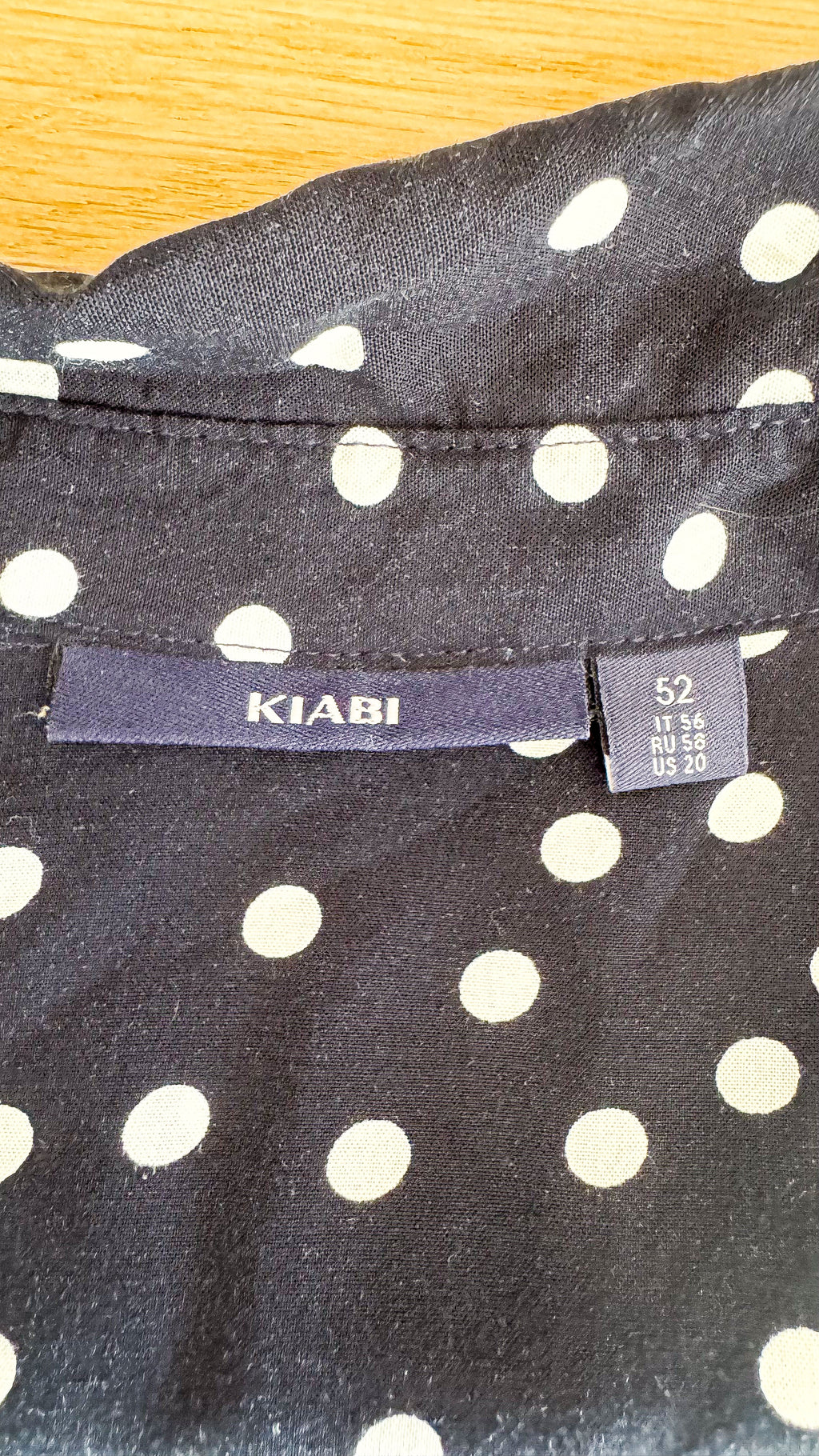 Chemise Kiabi bleu marine à pois fluide grande taille 52