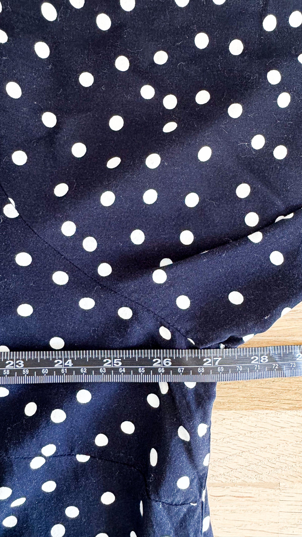 Chemise Kiabi bleu marine à pois fluide grande taille 52