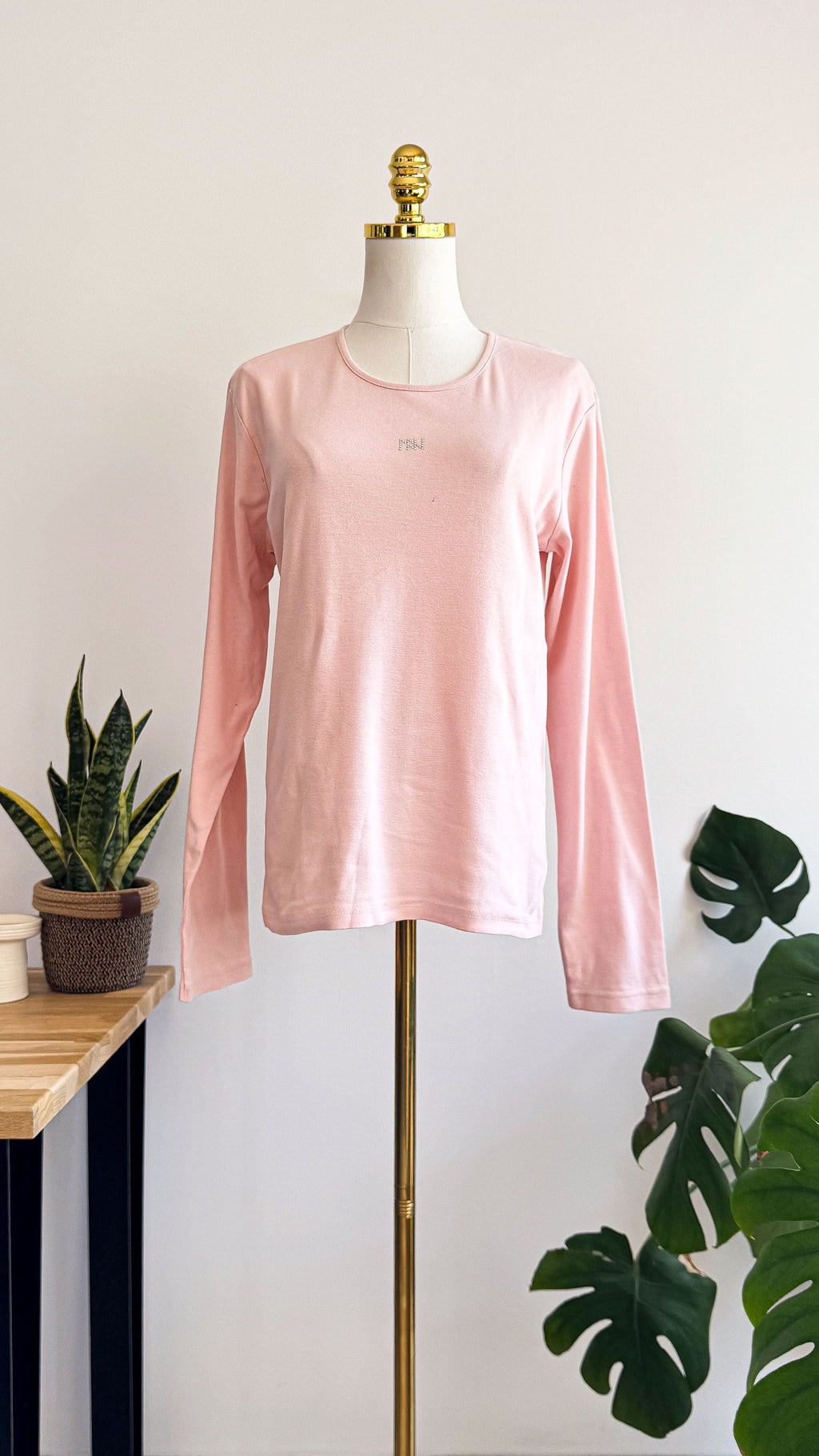 Haut rose pâle Dorotennis coton manches longues T38/40