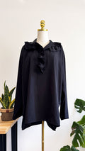Blouse noire  H&M volant oversize fluide taille M