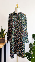 Robe chemise fleurs vert forêt 44 -  Kiabi