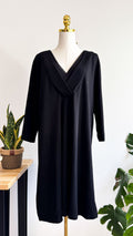 Robe noire col croisé jersey 46/48 - Ulla Popken