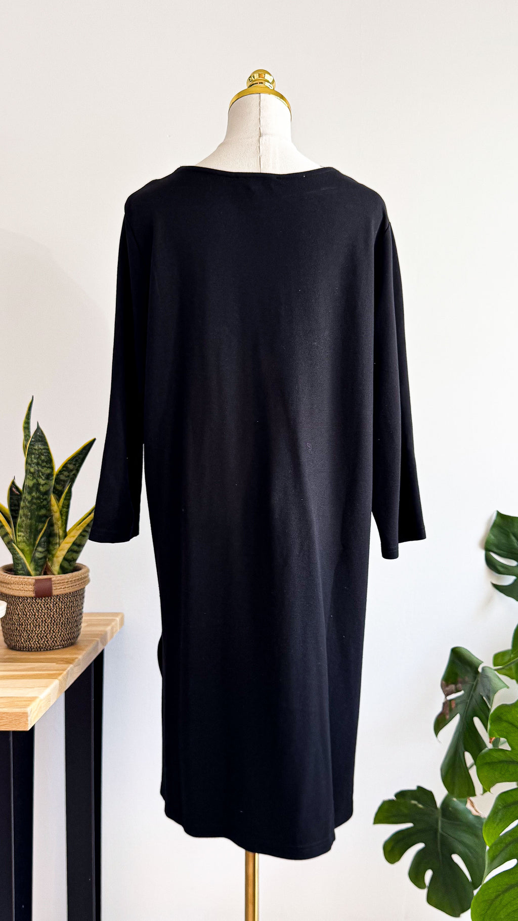 Robe noire col croisé jersey 46/48 - Ulla Popken