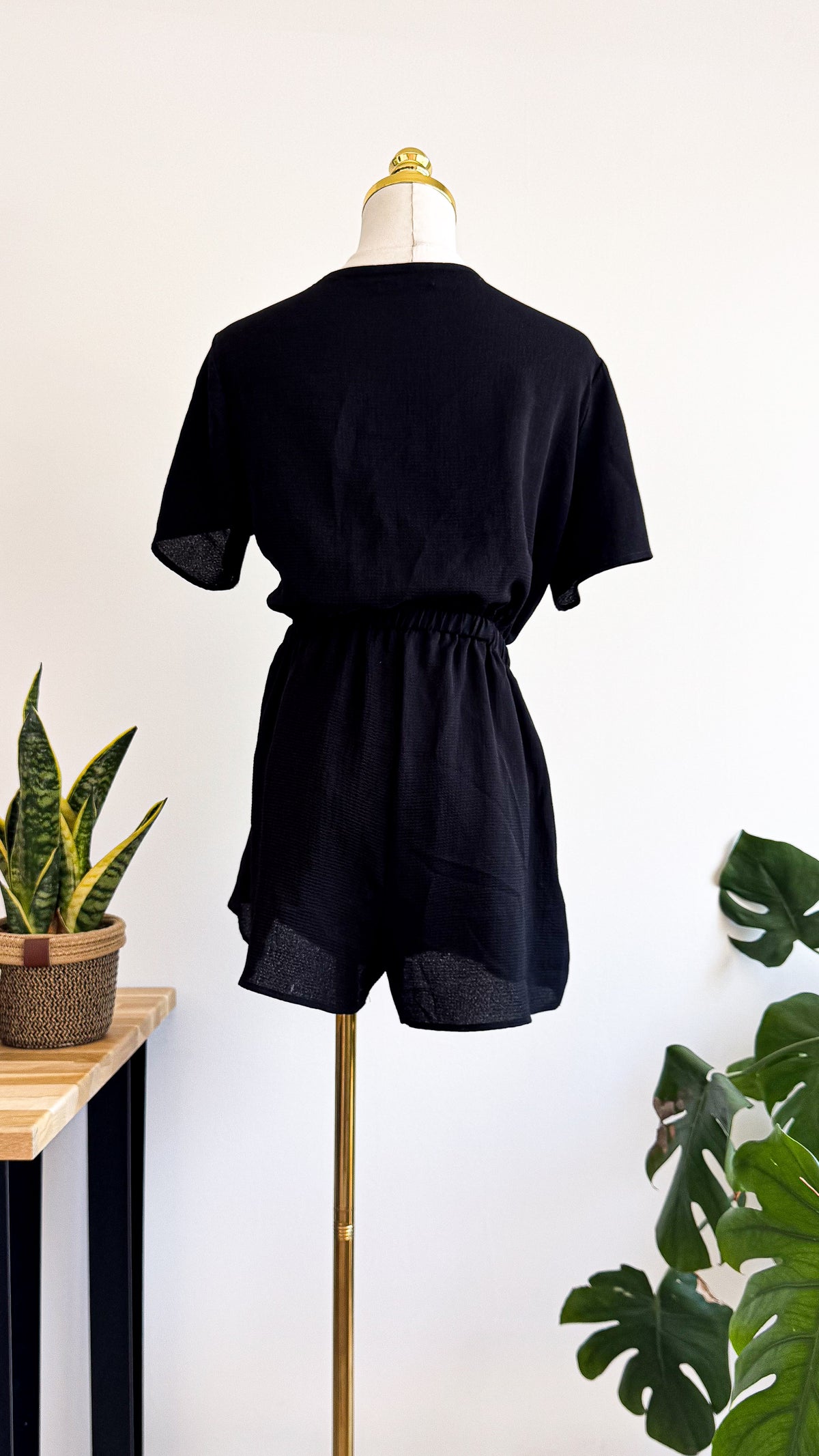 Combishort noire col V nouée taille M - Shein