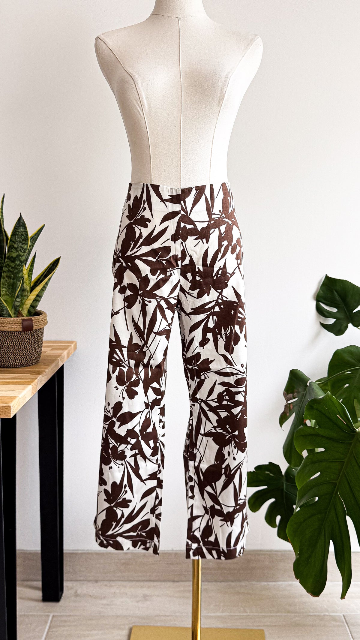 Pantacourt fluide imprimé marron blanc Project Moda 46 48