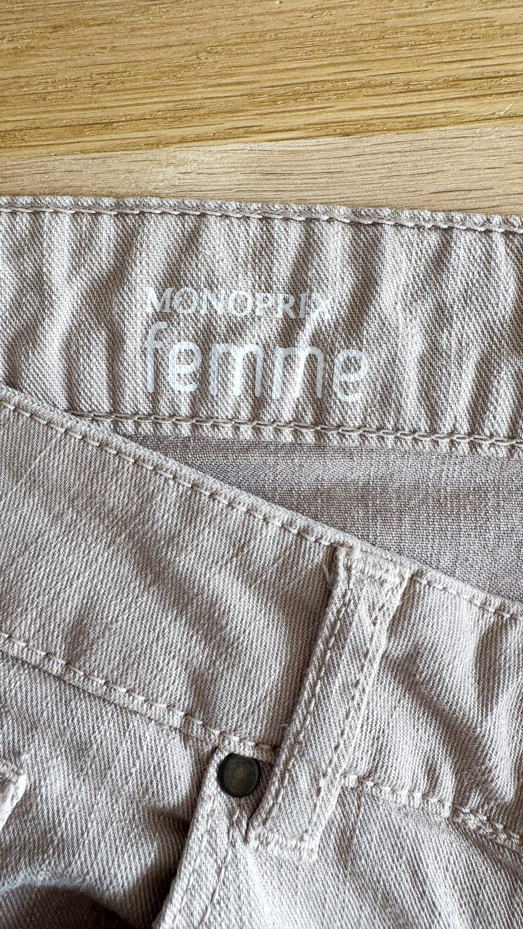Jean beige Monoprix regular 48 coton