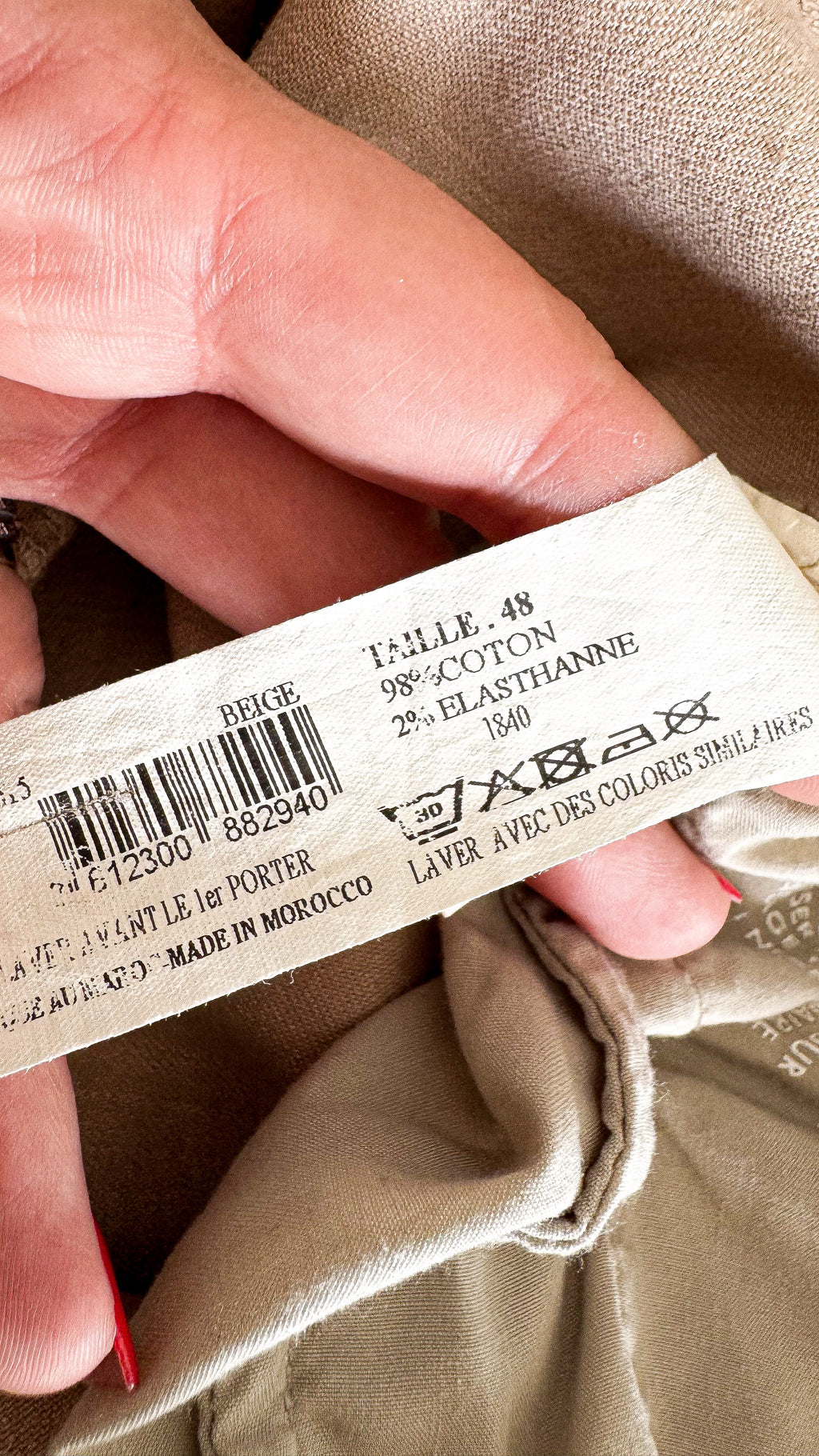 Jean beige Monoprix regular 48 coton