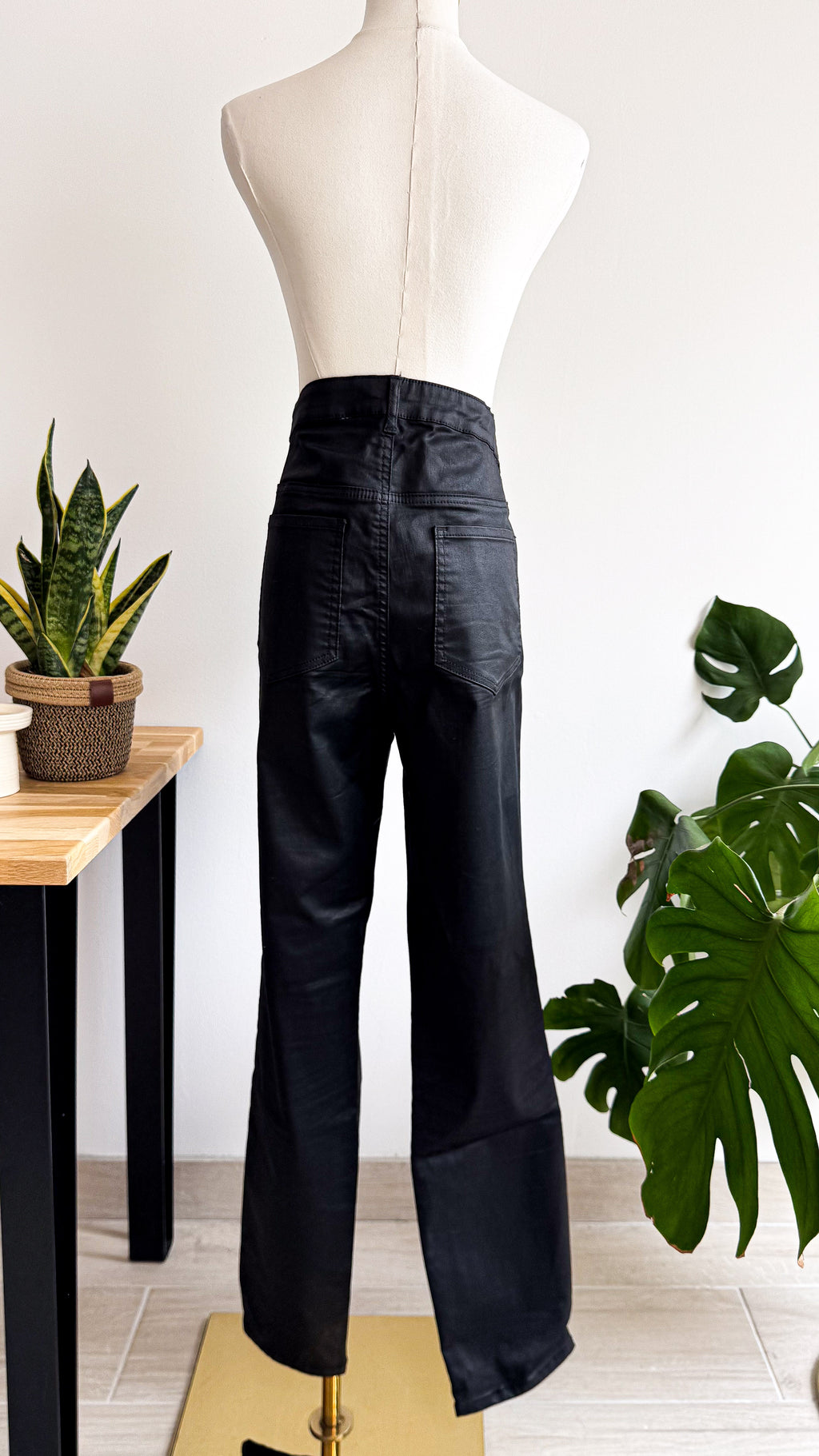 Jean noir enduit Kiabi femme 48 taille haute