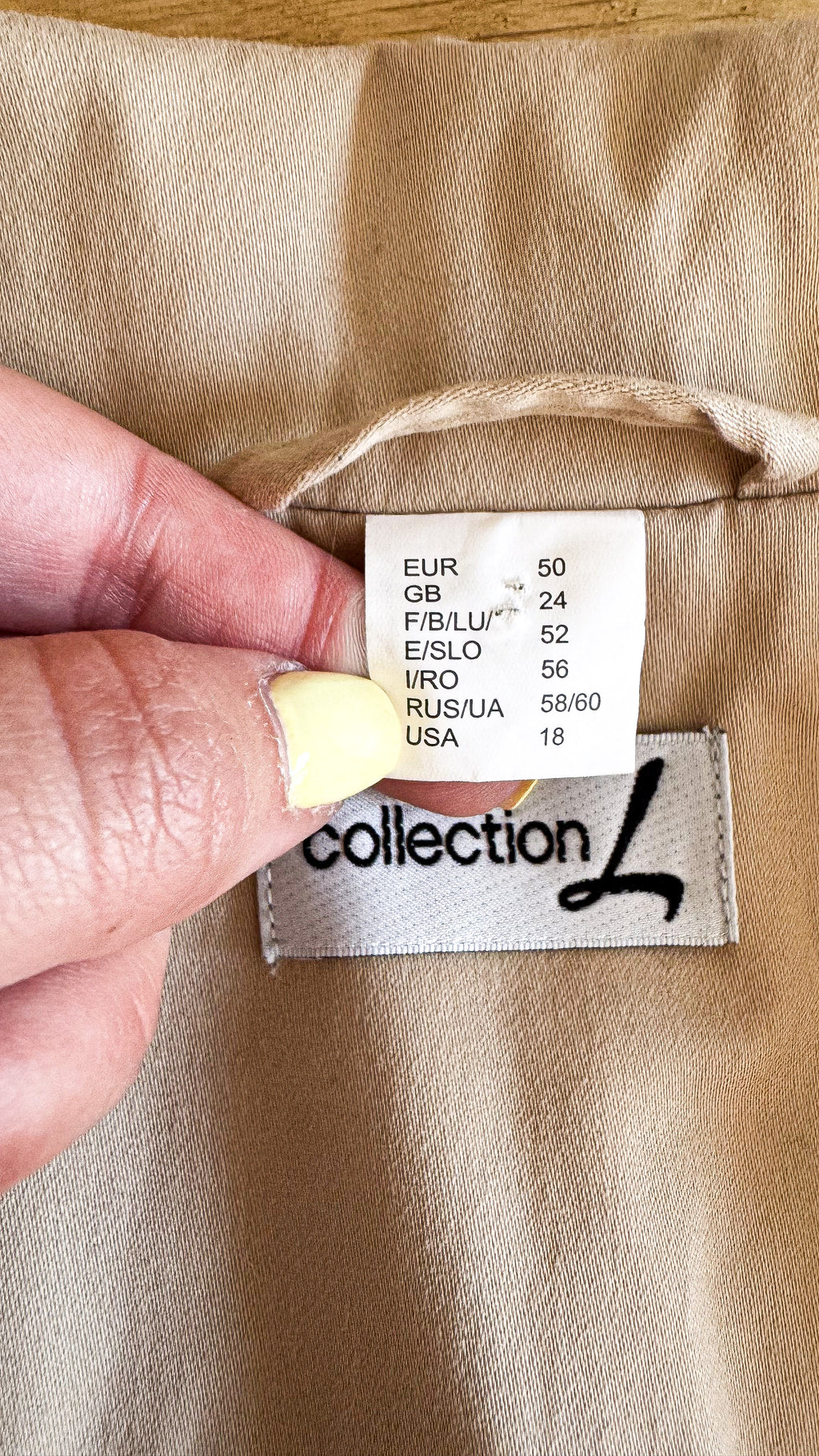Veste beige femme Collection L coton élasthanne taille 52