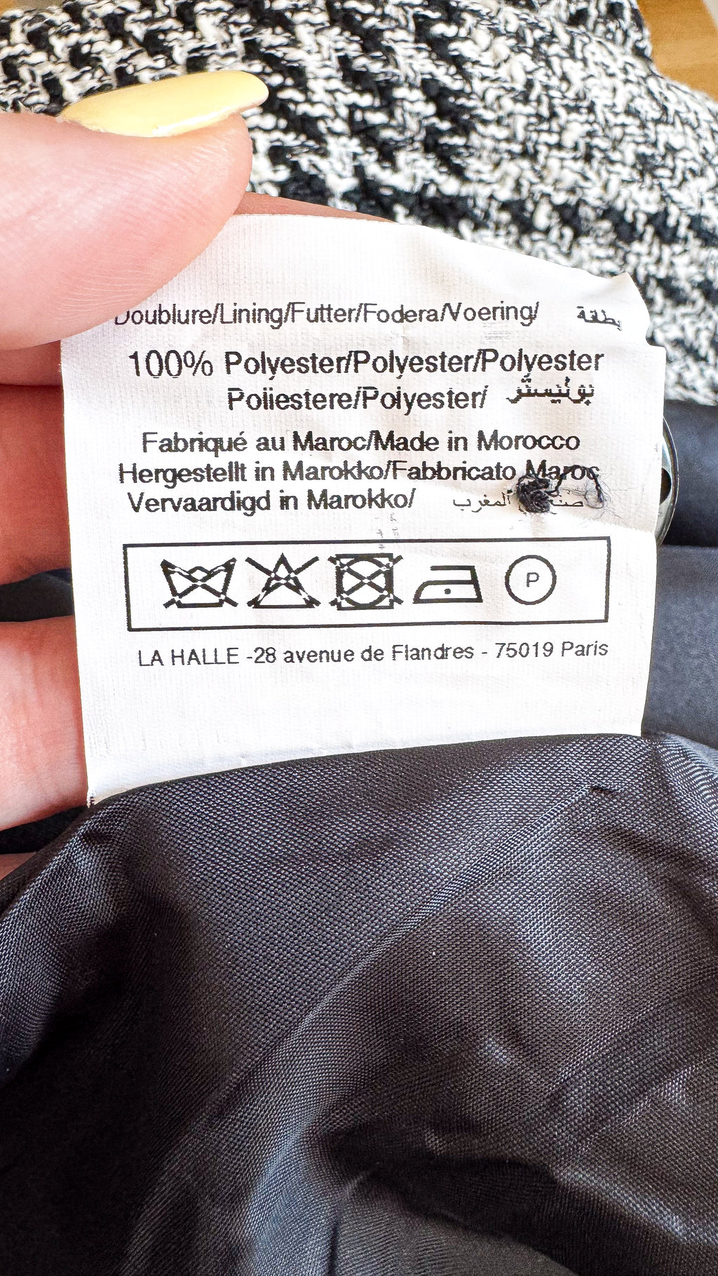 Manteau gris noir Modavista taille 48 motif carreaux oversize
