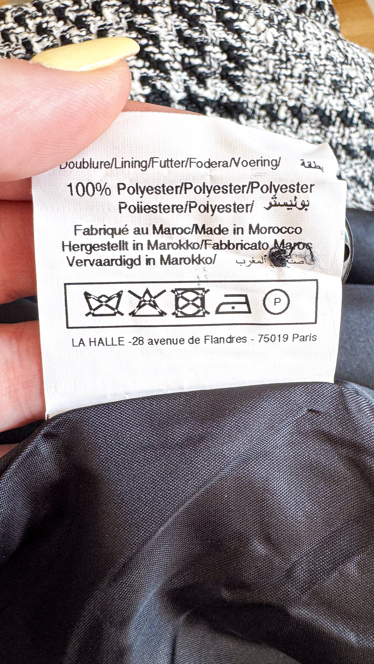 Manteau gris noir Modavista taille 48 motif carreaux oversize