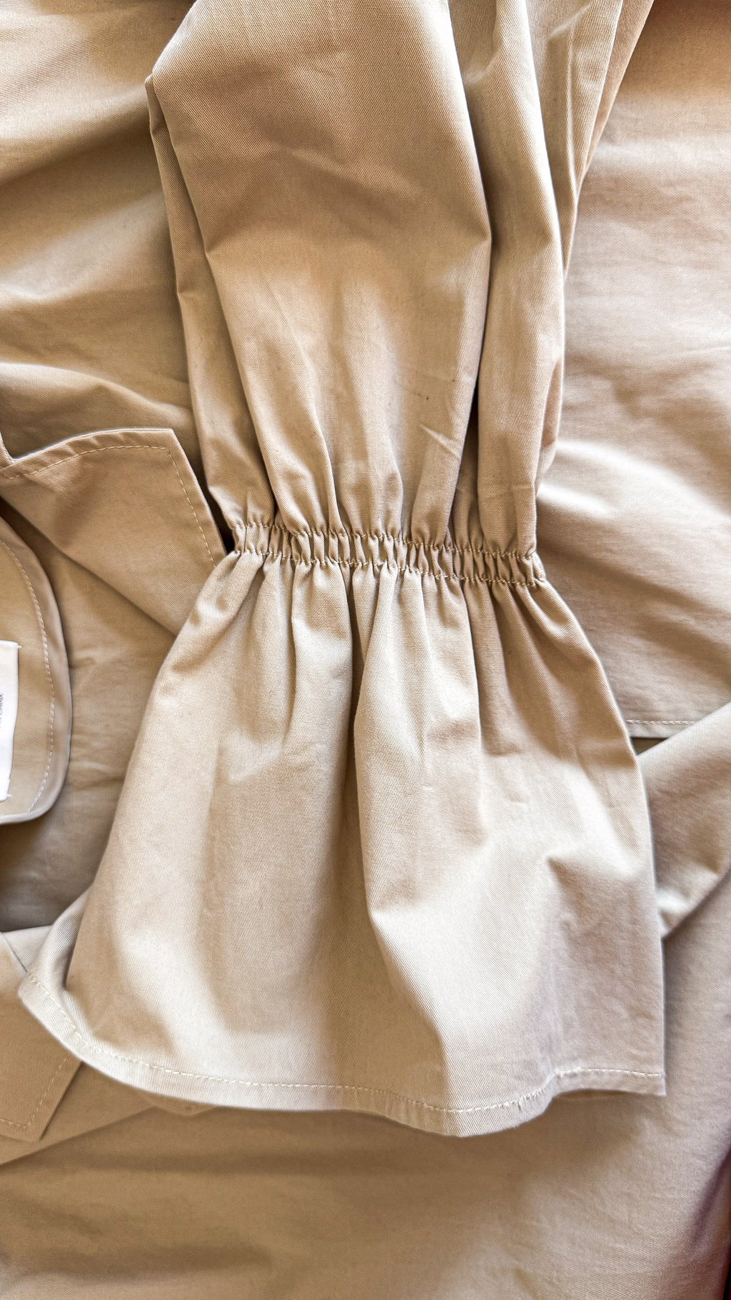 Veste beige Mango coton taille M mi-saison manches bouffantes