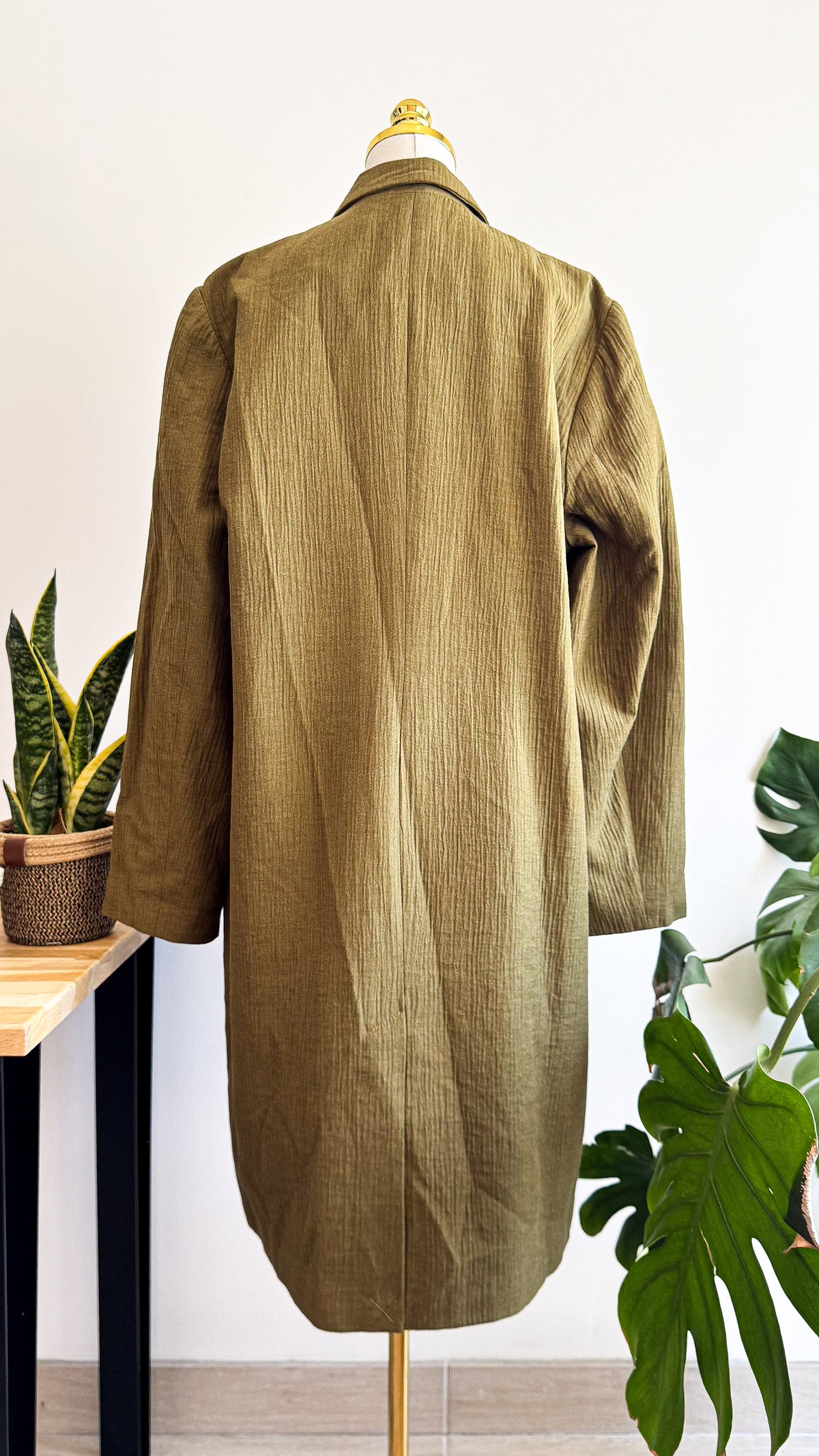 Manteau mi-long kaki La Redoute taille 48 double boutonnage chic