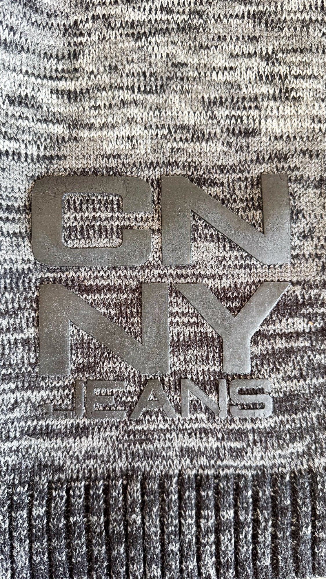 Écharpe homme GNNY Jeans gris dégradé noir maille