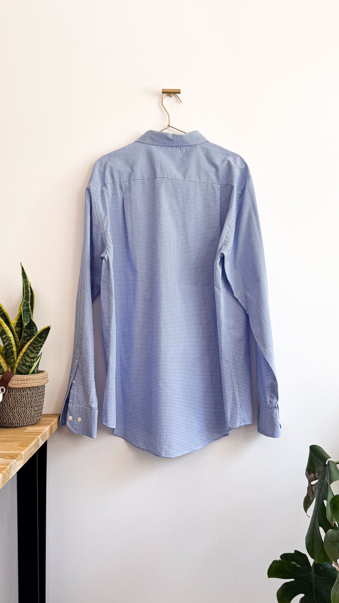 Chemise homme Tex bleu à carreaux taille 43/44 manches longues