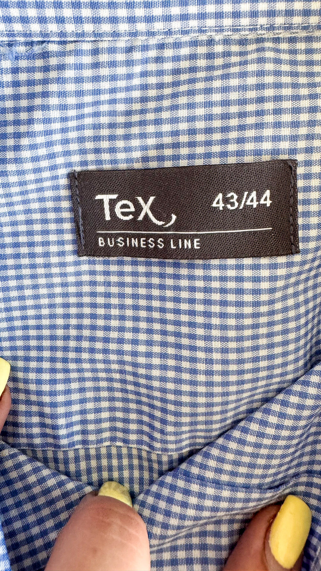 Chemise homme Tex bleu à carreaux taille 43/44 manches longues