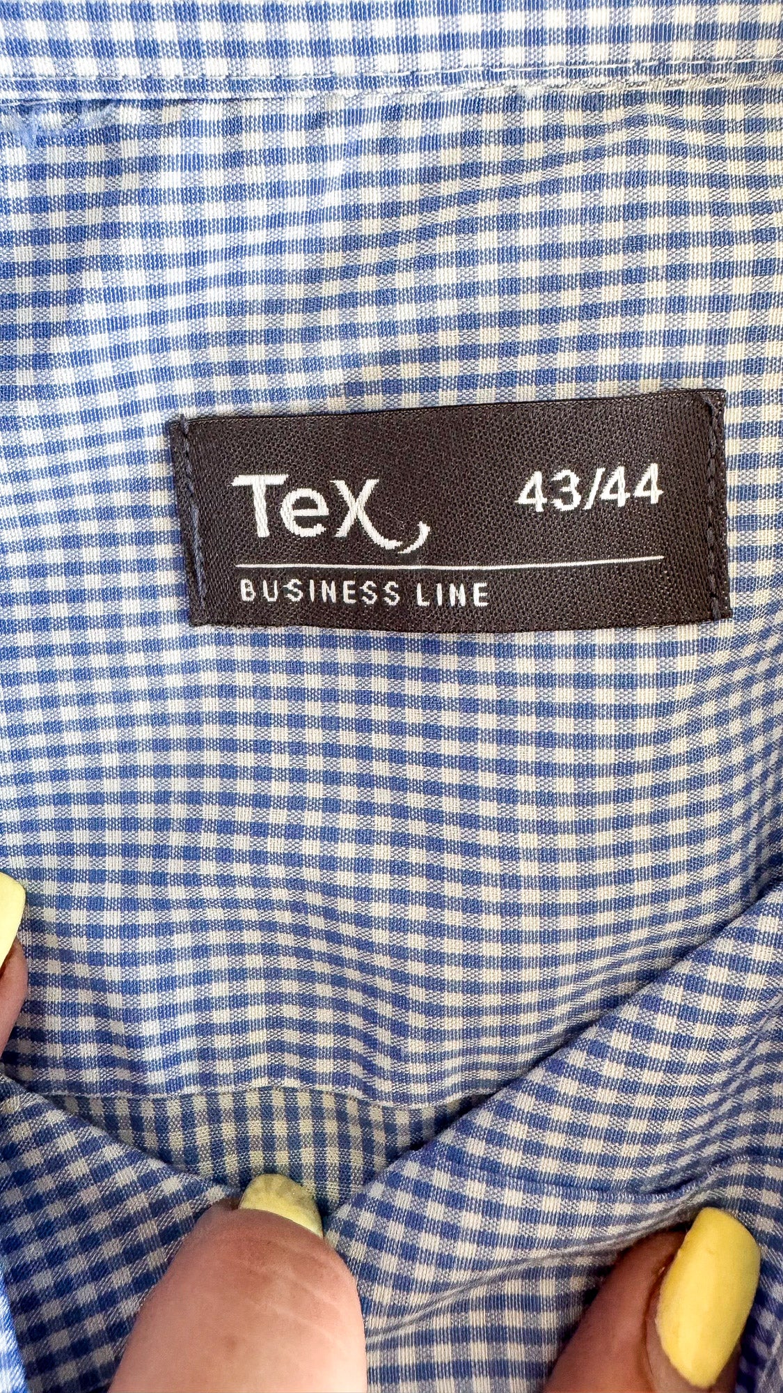 Chemise homme Tex bleu à carreaux taille 43/44 manches longues