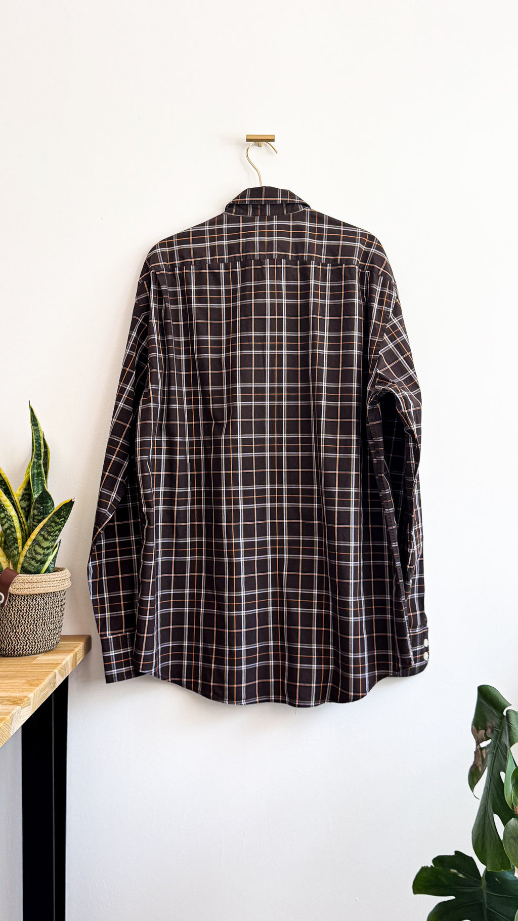 Chemise Eden Park homme carreaux marron coton manches longues taille XL