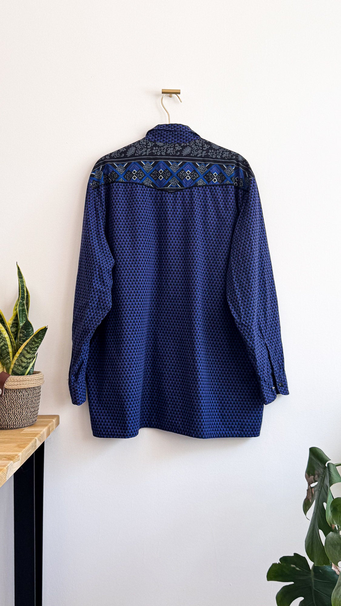 Chemise Souleiado homme bleu imprimé provençal manches longues taille XXL