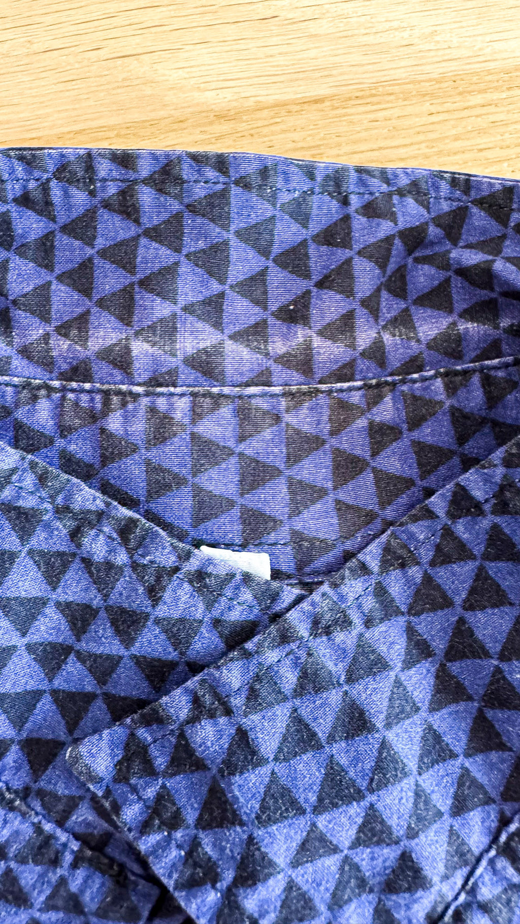 Men's Souleiado shirt, blue with Provençal print, long sleeves, size XXL
