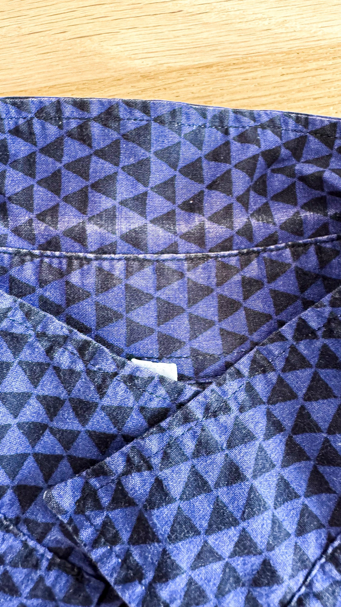 Men's Souleiado shirt, blue with Provençal print, long sleeves, size XXL