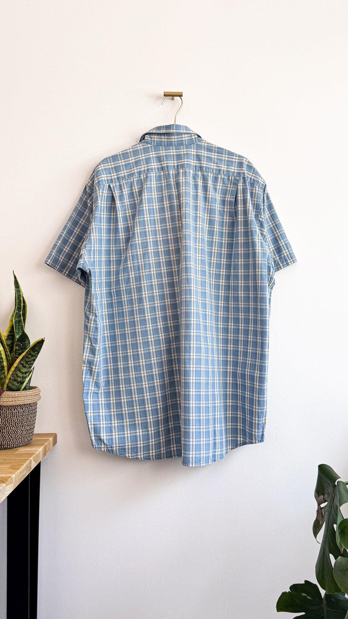 Chemise Lacoste Sport homme carreaux bleu coton manches courtes taille 42